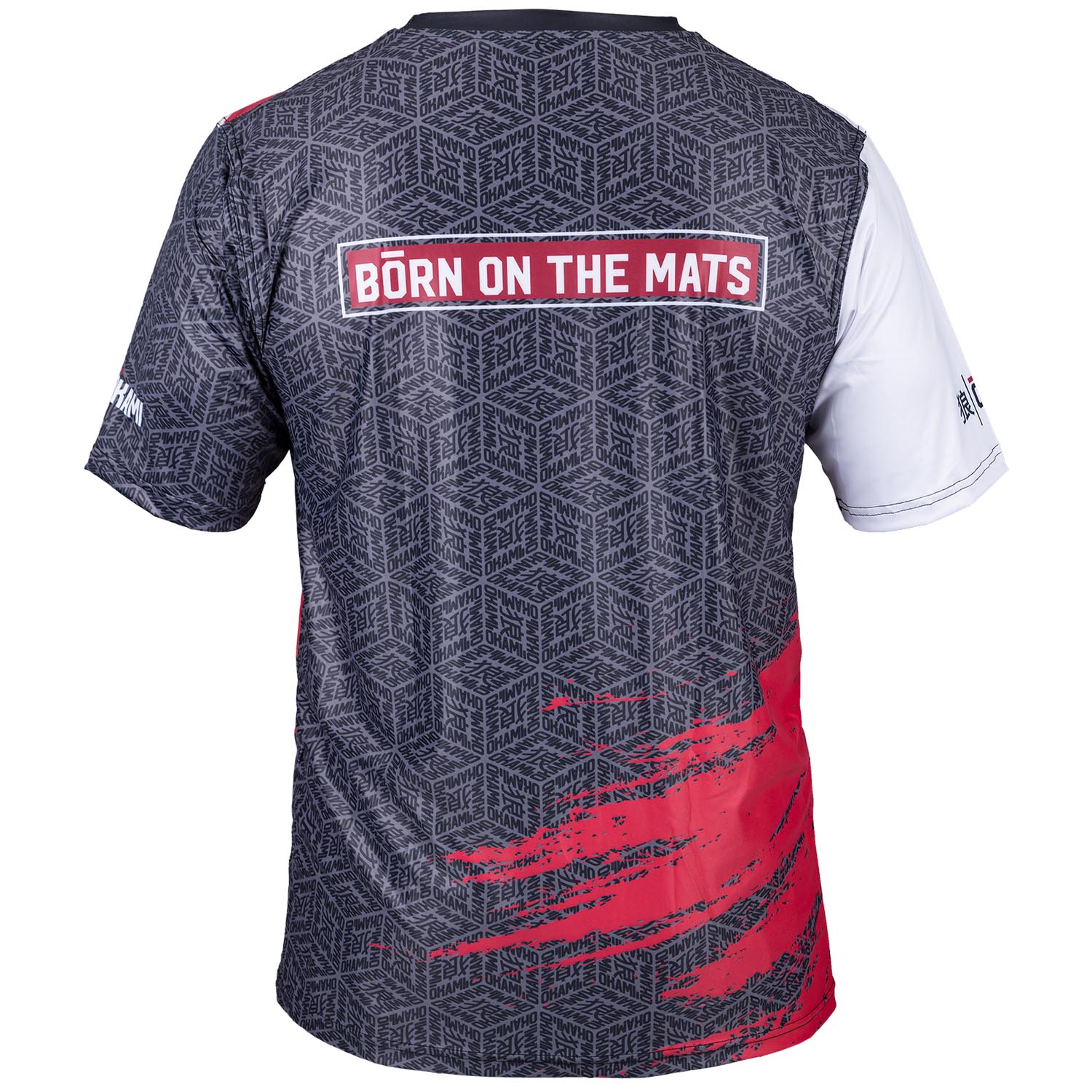 OKAMI Functional T-Shirt, Cube, rot-grey-white, M