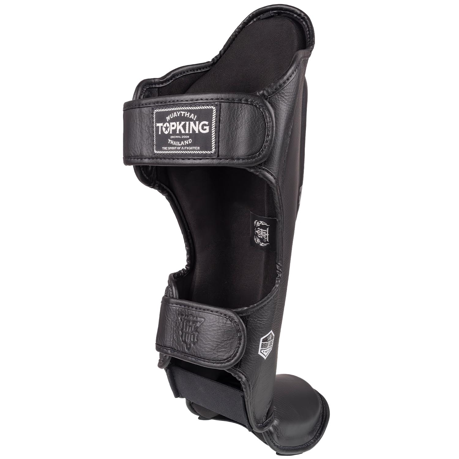 TOP KING BOXING Shin Guards, Pro Genuine Leather, black, XL