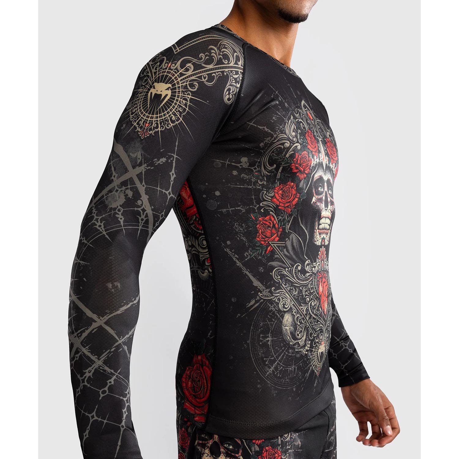 VENUM Rashguard, L/S, Santa Muerte 5.0, black-gold, XXL