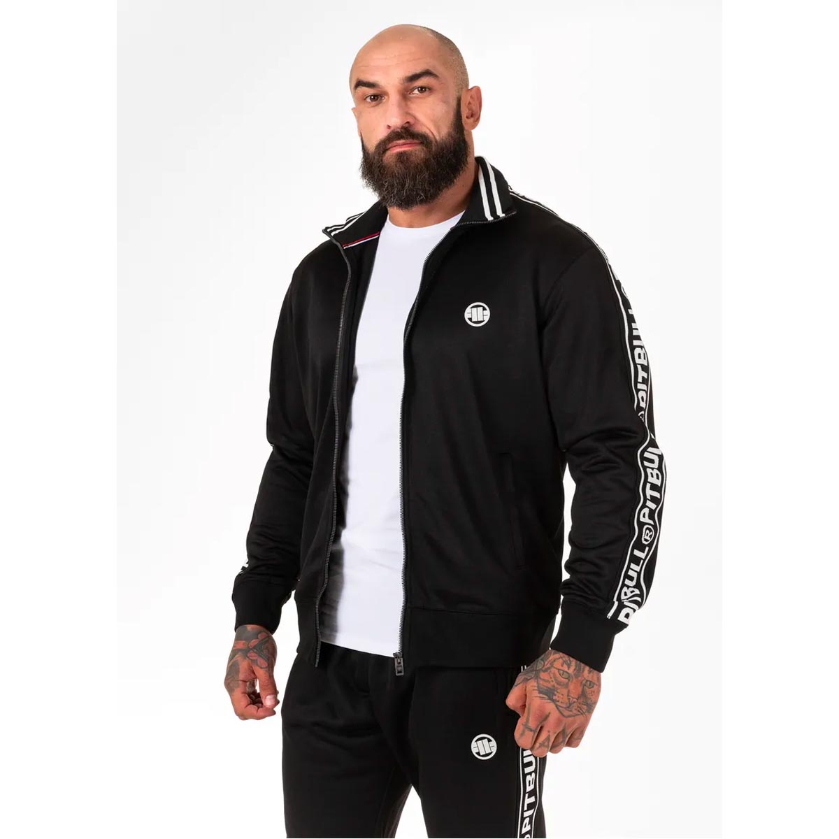 Pit Bull West Coast Trainingsjacke, Tape Logo, schw, XXXL