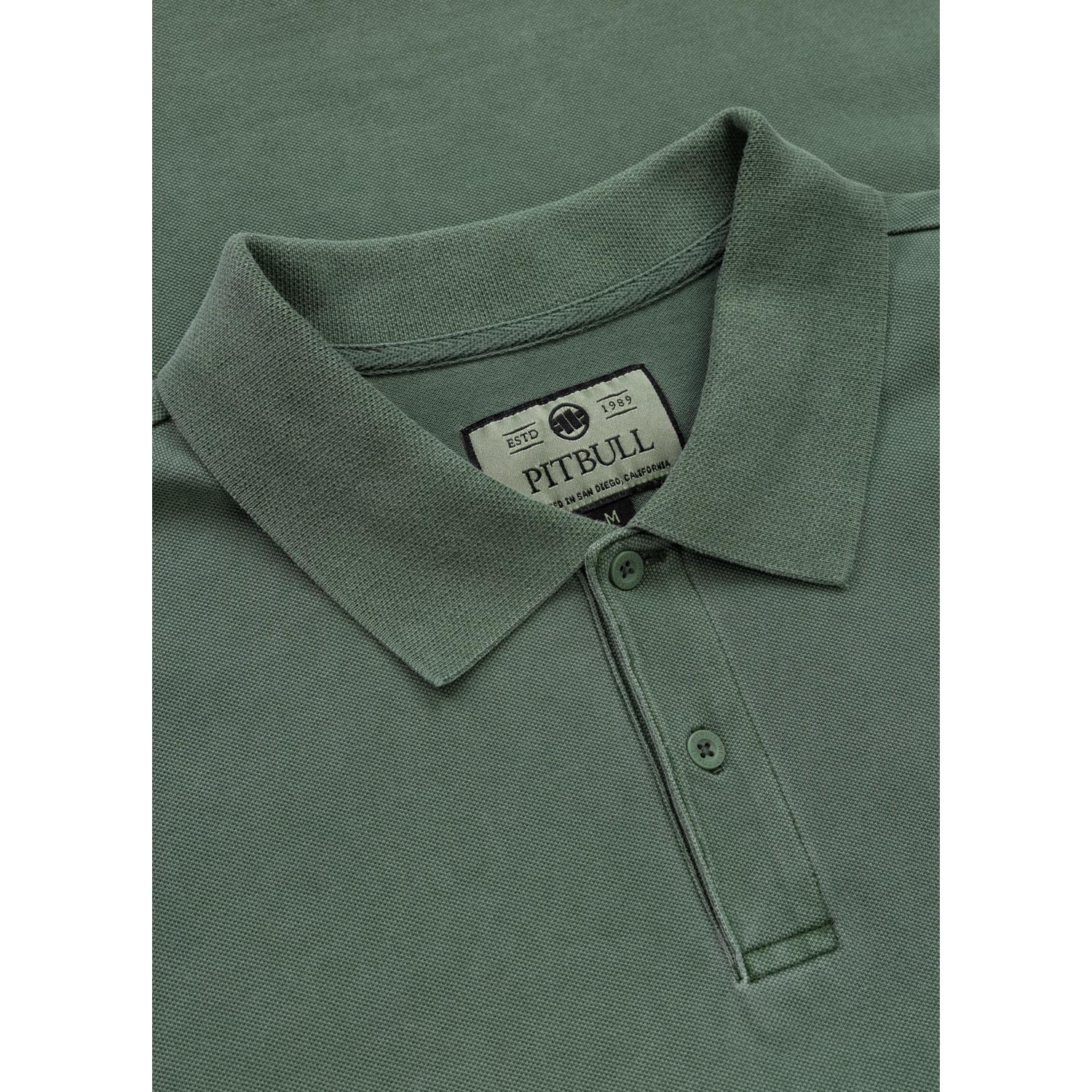 Pit Bull West Coast Polo T-Shirt, Washed Polo, green, XXXL