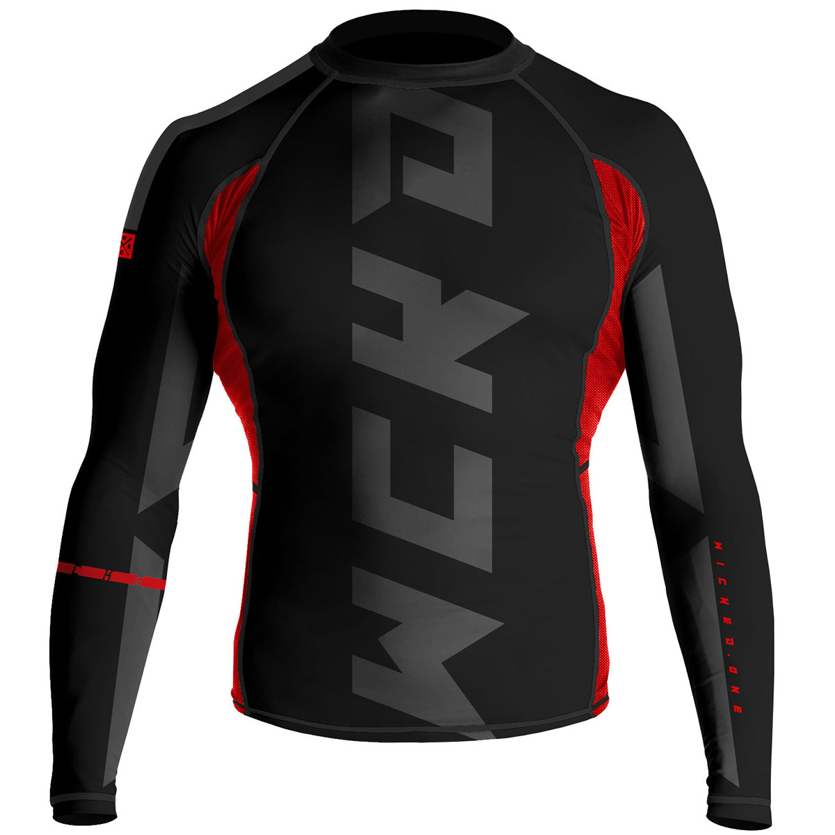 Wicked One Rashguard, L\S, Reset, black-red