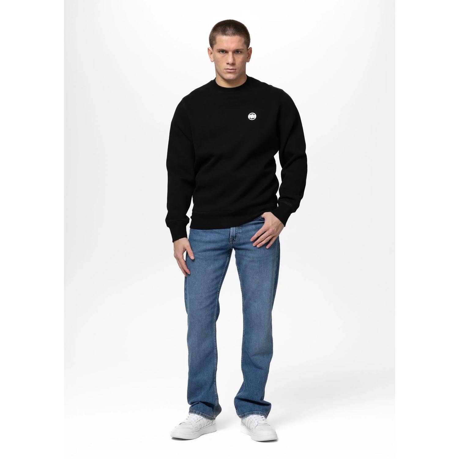 Pit Bull West Coast Crewneck, Small Logo, black, XXXL