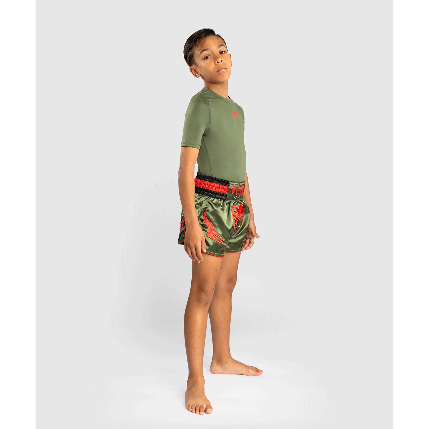 VENUM Muay Thai Shorts, Kids, Inferno, khaki-orange, 14 J