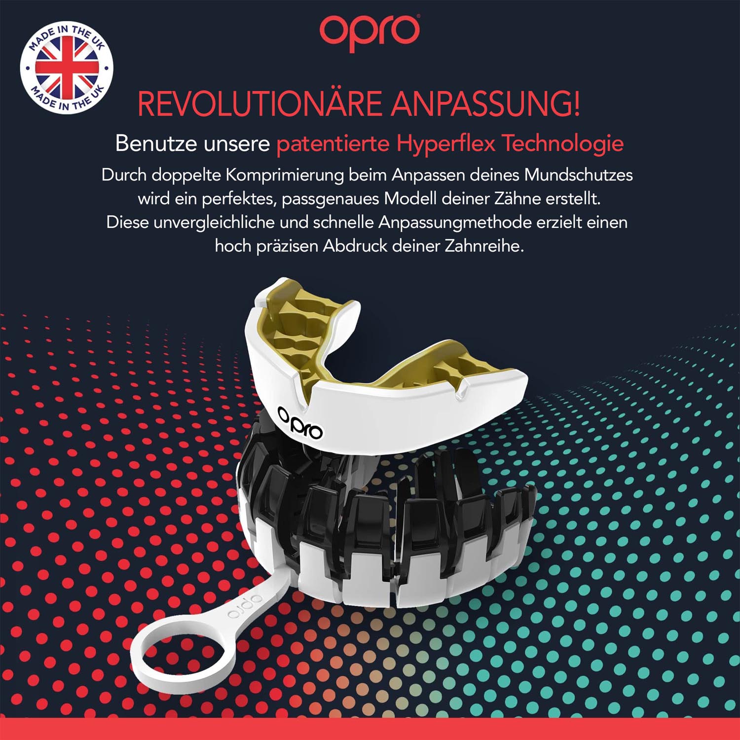 OPRO Mouthguard, Instant Custom Fit, gold