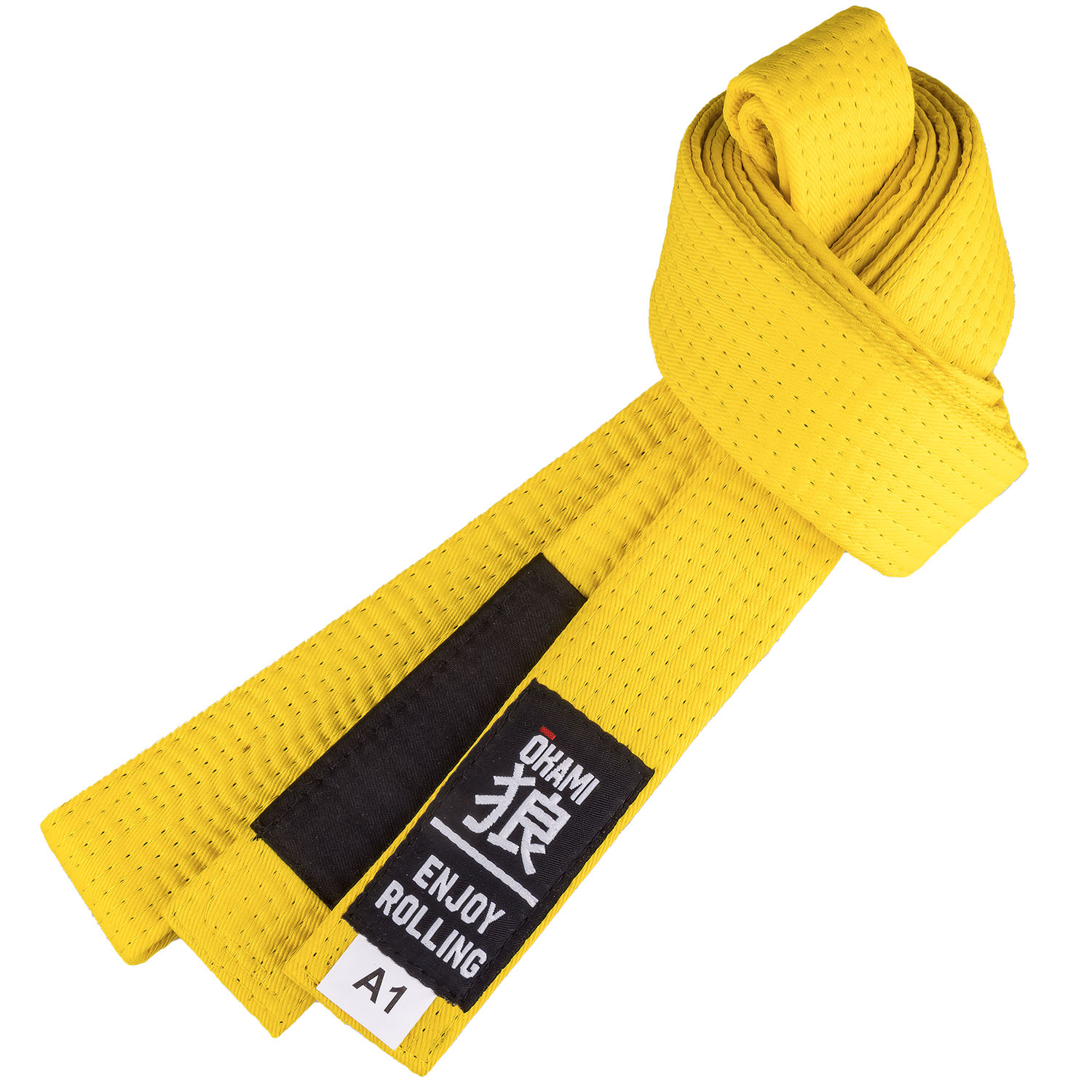 OKAMI BJJ Gürtel, Luta Livre, gelb, A4