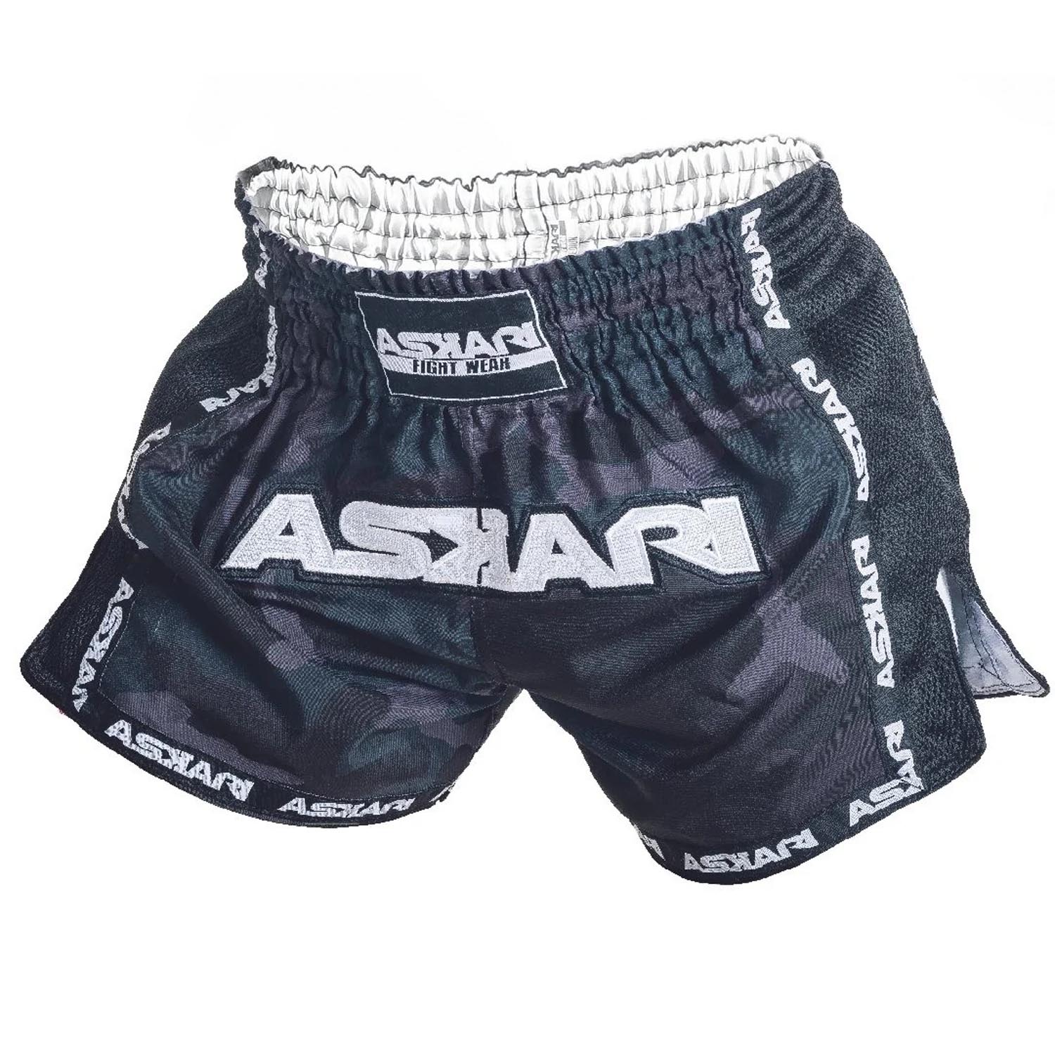 ASKARI Muay Thai Shorts, Black, black-camo, XXL