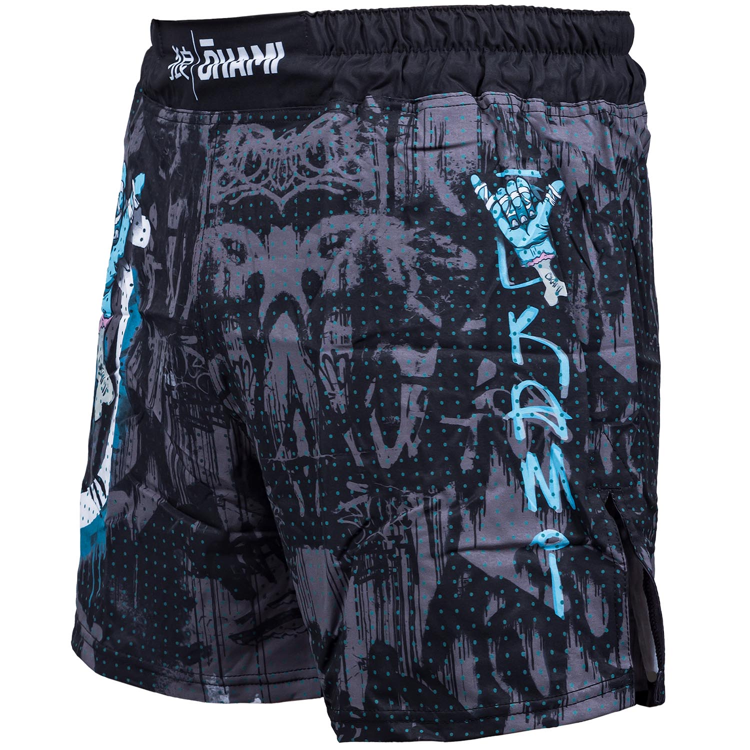 OKAMI MMA Fight Shorts, Hang Loose, grey-blue, XXL