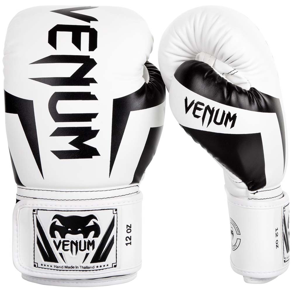 VENUM Boxing Gloves, Elite, white-black, 12 Oz