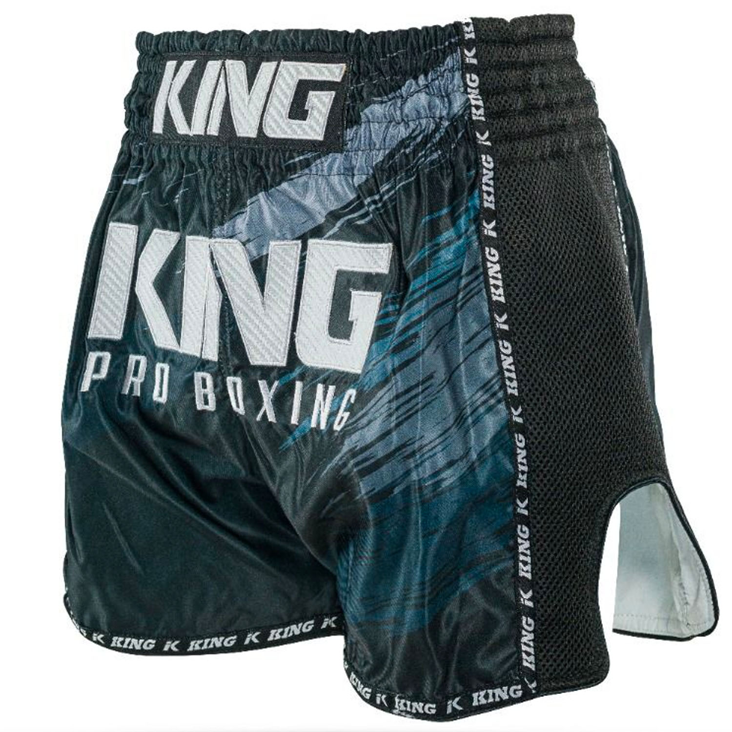 KING PRO Boxing Muay Thai Shorts, Storm 1, schwarz, S