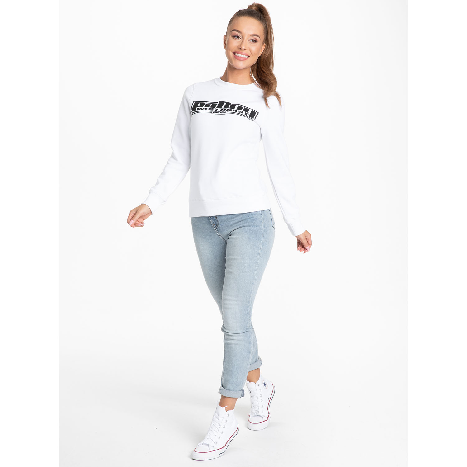 Pit Bull West Coast Pullover, Women, Boxing 21, white, S