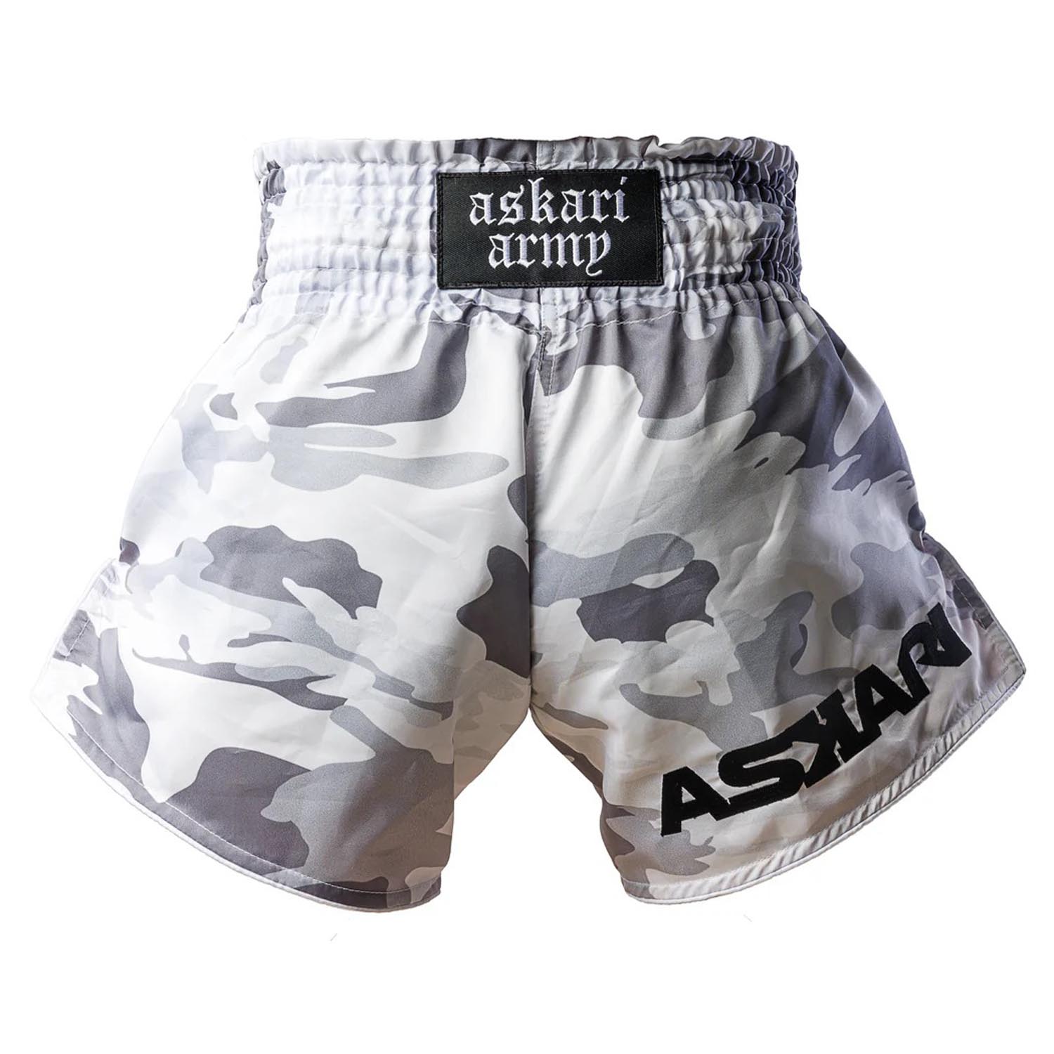 ASKARI Muay Thai Shorts, Soldier, white-camo, M