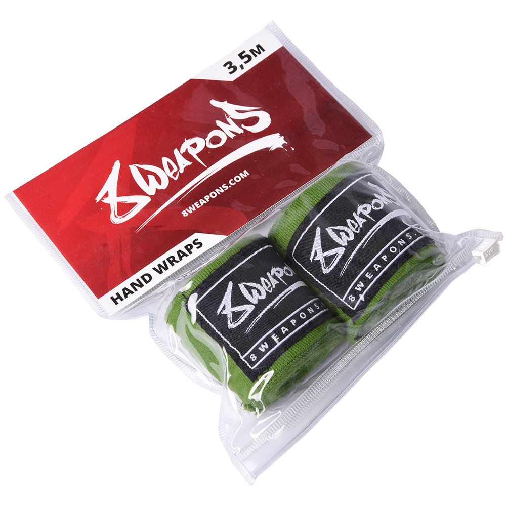 8 WEAPONS Hand Wraps, semi-elastic, 3.5 m, olive
