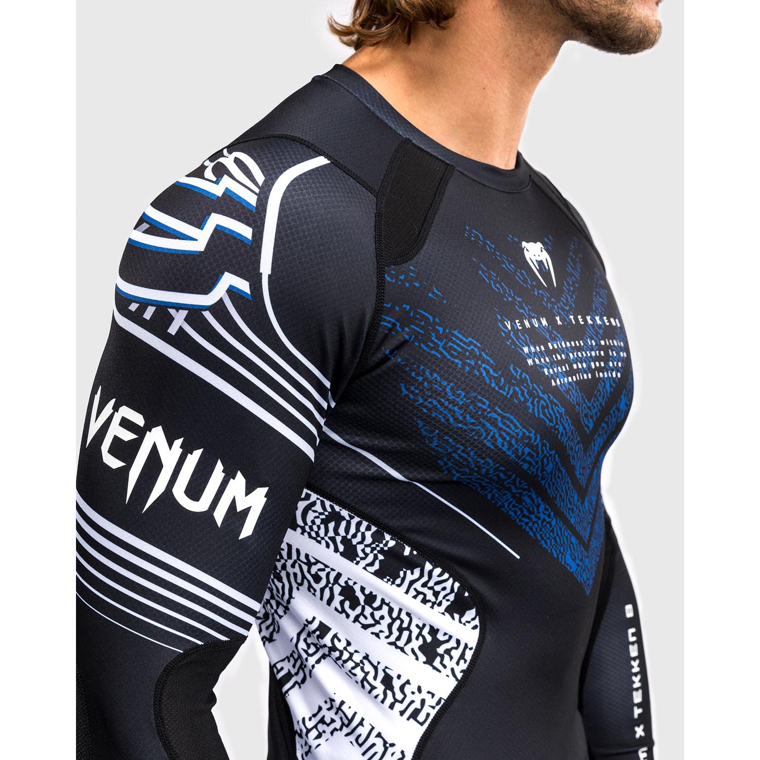 VENUM Rashguard, L/S, Tekken 8 x Jin Kazama, blue-black-white, L
