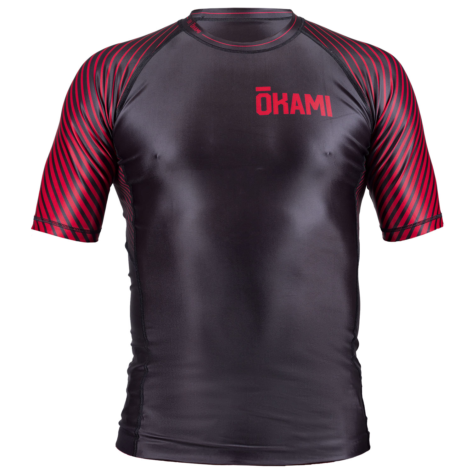 OKAMI Rashguard, S/S, Big Kanji, black, XL