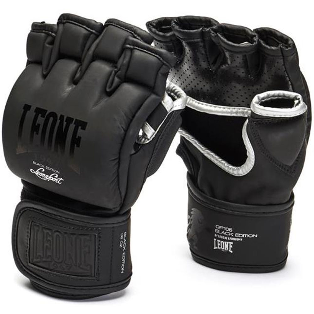 LEONE MMA Gloves, Black Edition, black, L