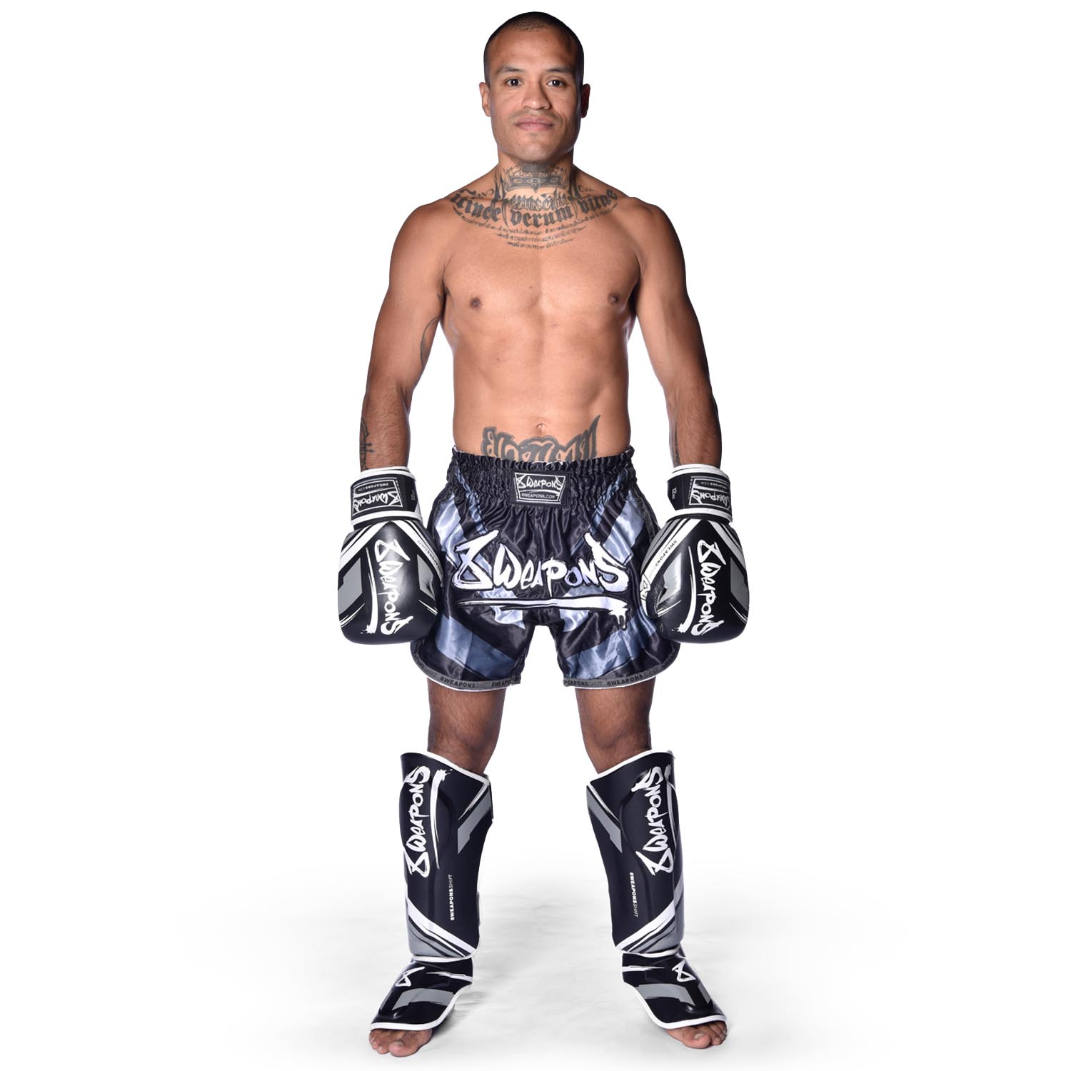 8 WEAPONS Muay Thai Shorts, Shift, black-matt, XXL