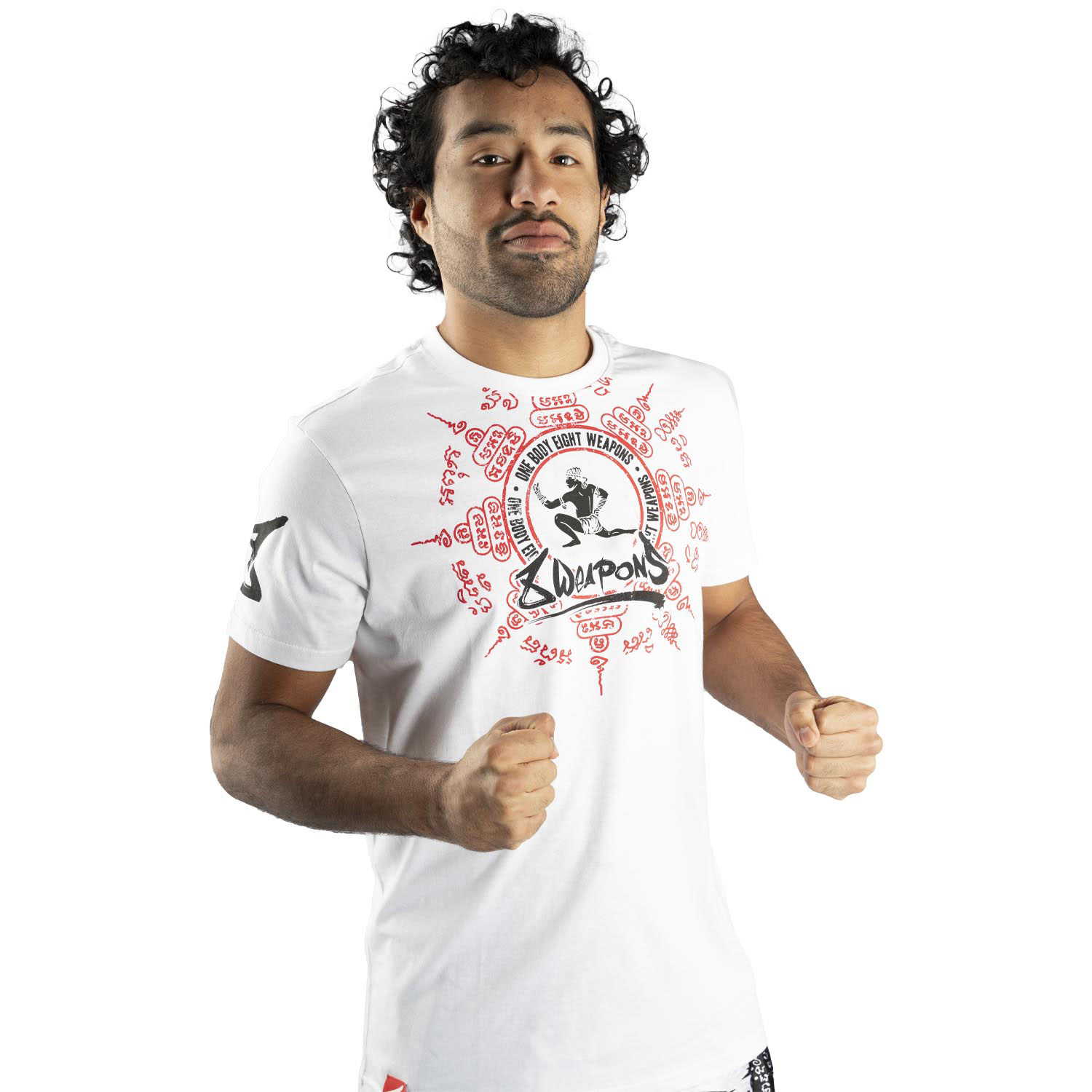 8 WEAPONS Muay Thai T-Shirt, Eight Ways, weiß, S