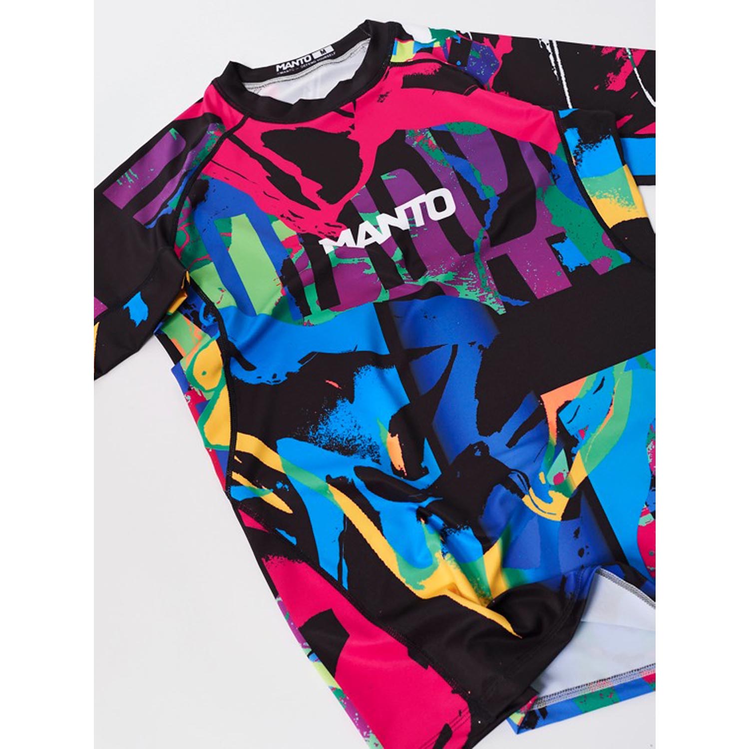 MANTO Rashguard, S/S, Rave, black-pink, XXL