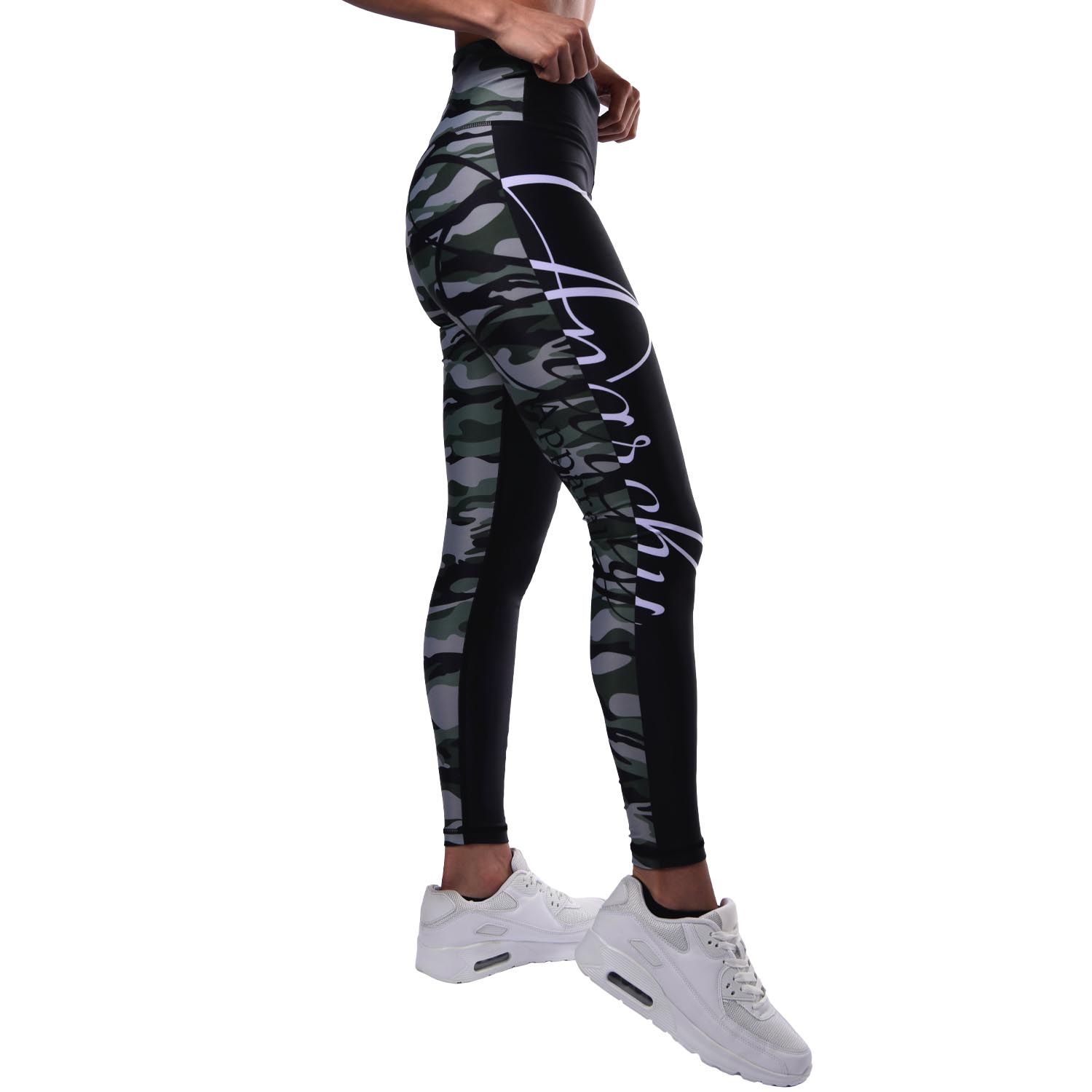 Anarchy Apparel Leggings, Symmetry Army, schwarz-grün, M