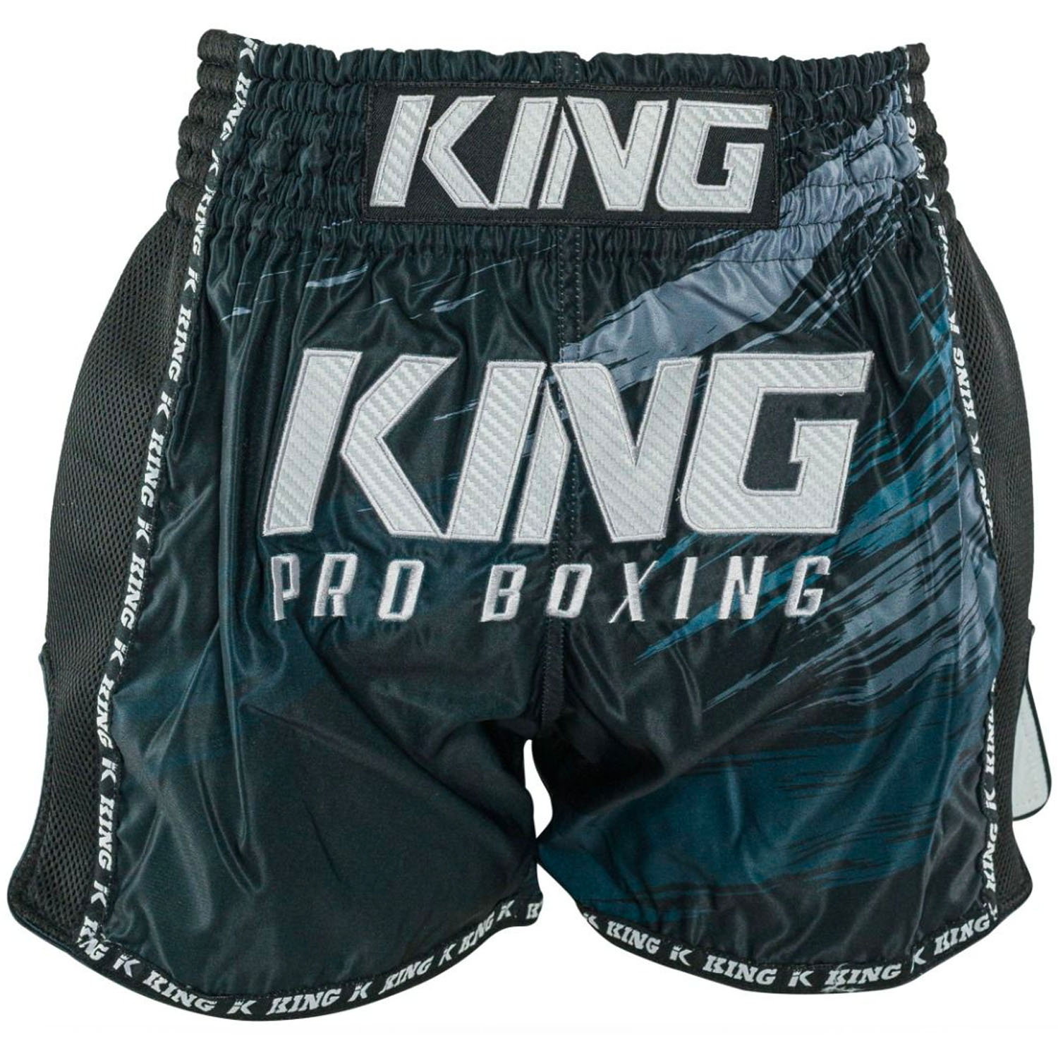 KING PRO Boxing Muay Thai Shorts, Storm 1, schwarz, XXL