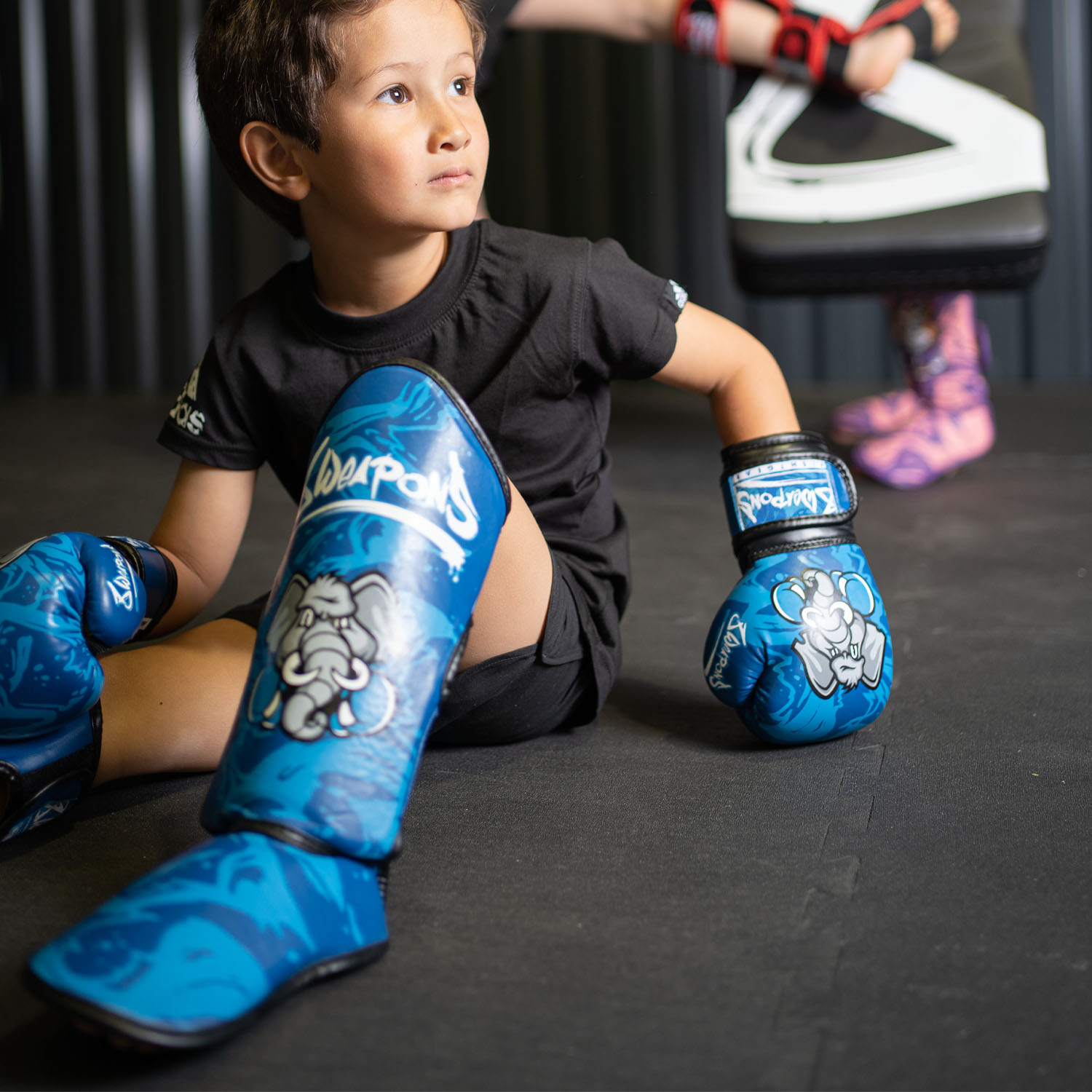 8 WEAPONS Shin Guards, Kids, Jipe, blue, S/M