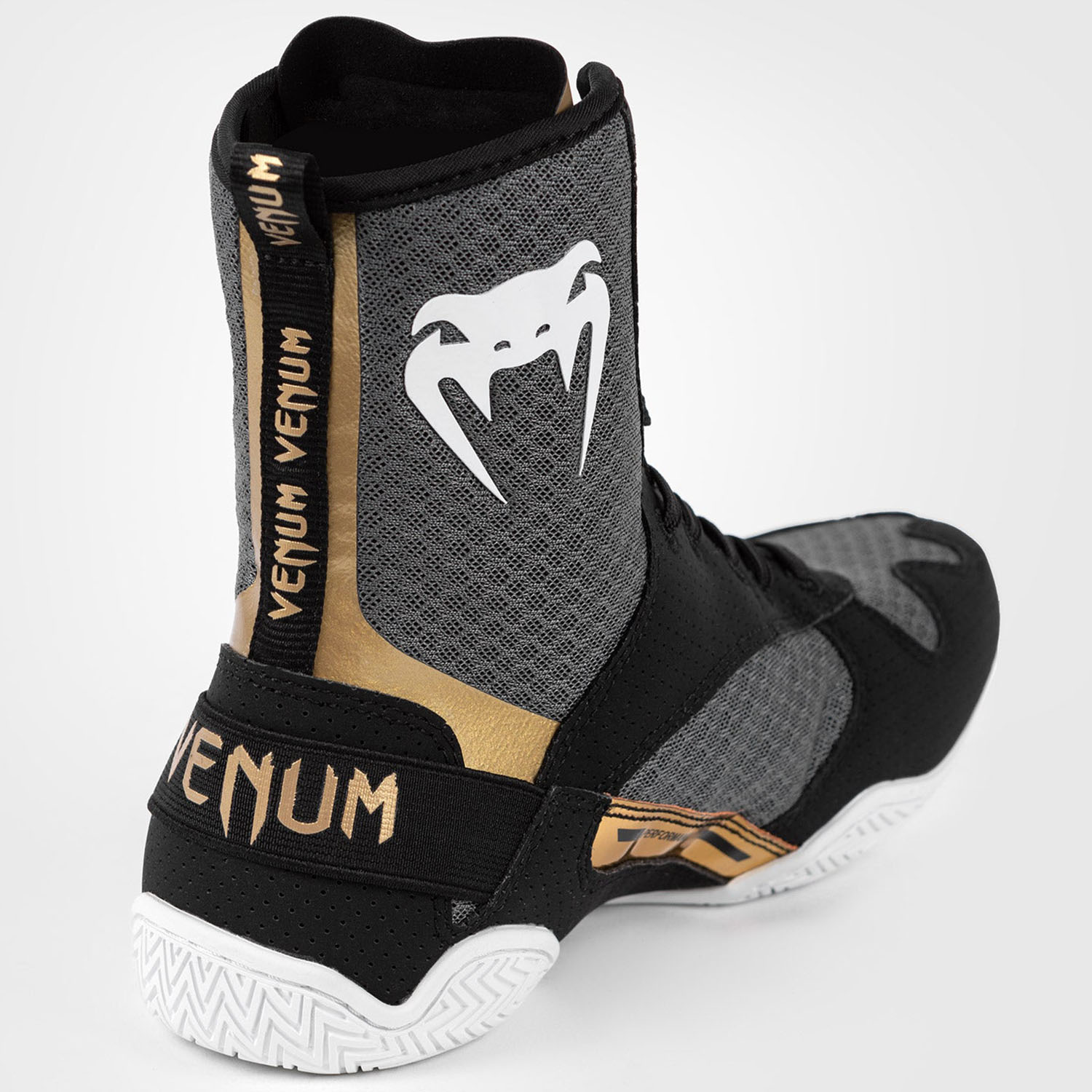 VENUM Boxing Shoes, Elite, black-white-gold, 45.5