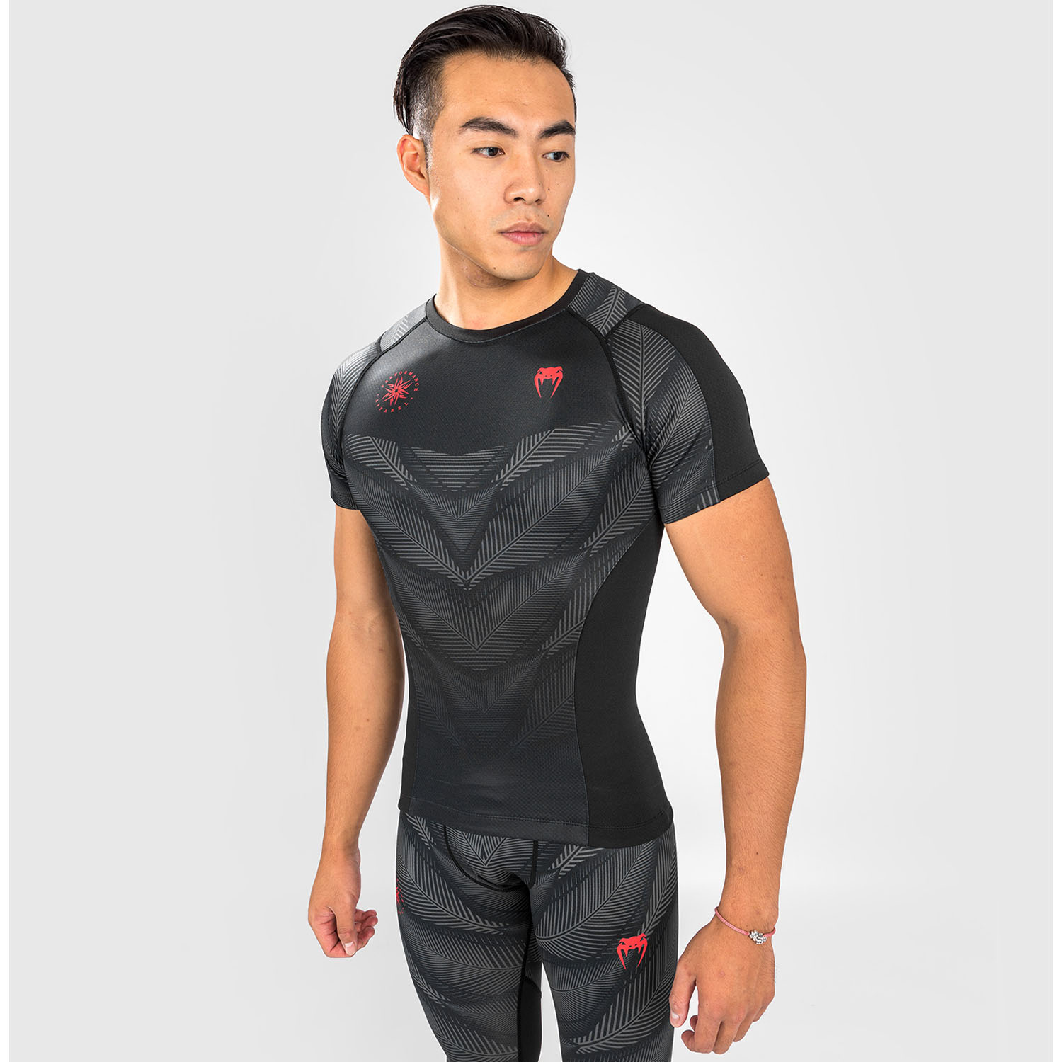 VENUM Rashguard, S/S, Phantom, black-red, XL