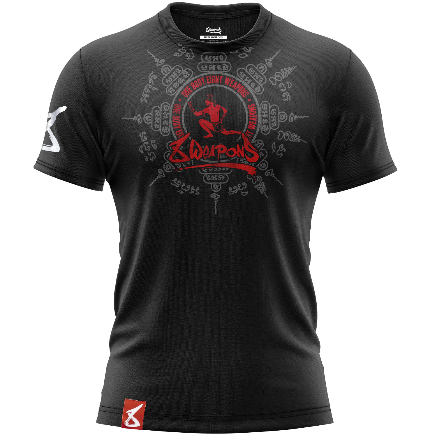 8 WEAPONS Muay Thai T-Shirt, Eight Ways Yant, schwarz, M