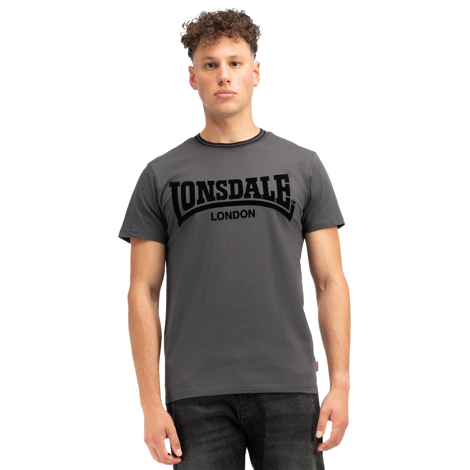 Lonsdale T-Shirt, Potternweton, grey-black, XXL