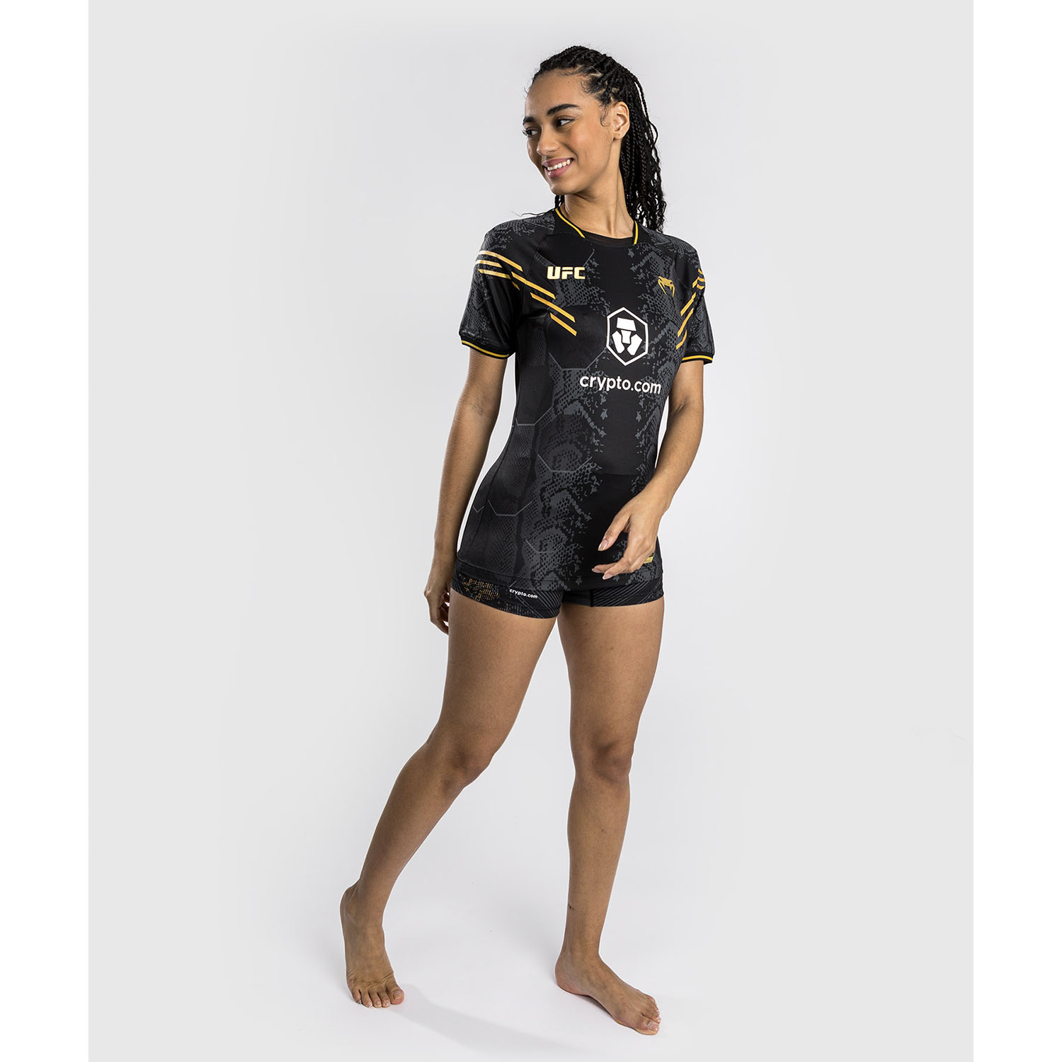 VENUM Dry Tech T-Shirt, Damen, UFC Fight Night, Adrenaline, schwarz-gold, S
