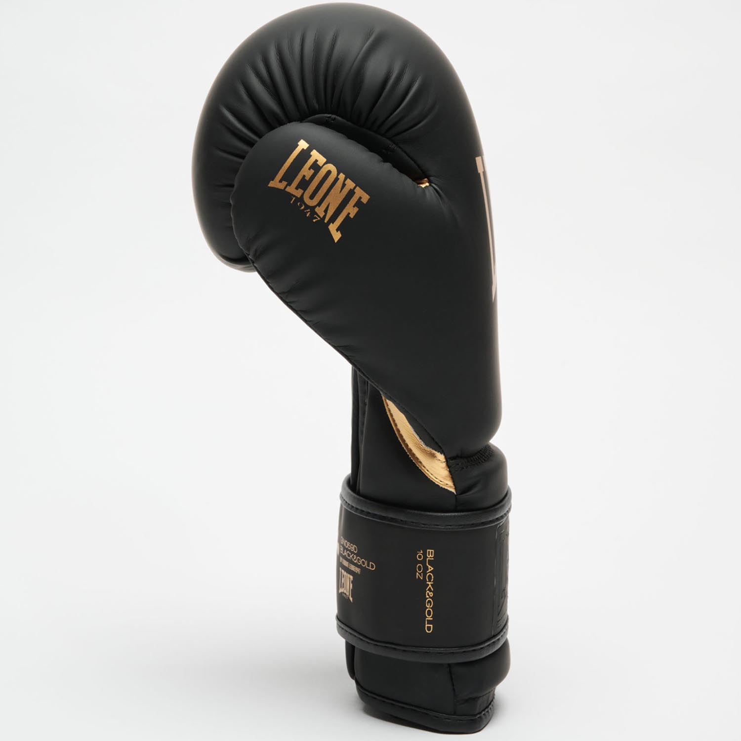 LEONE Boxing Gloves, Black & Gold, GN059D, black, 10 Oz