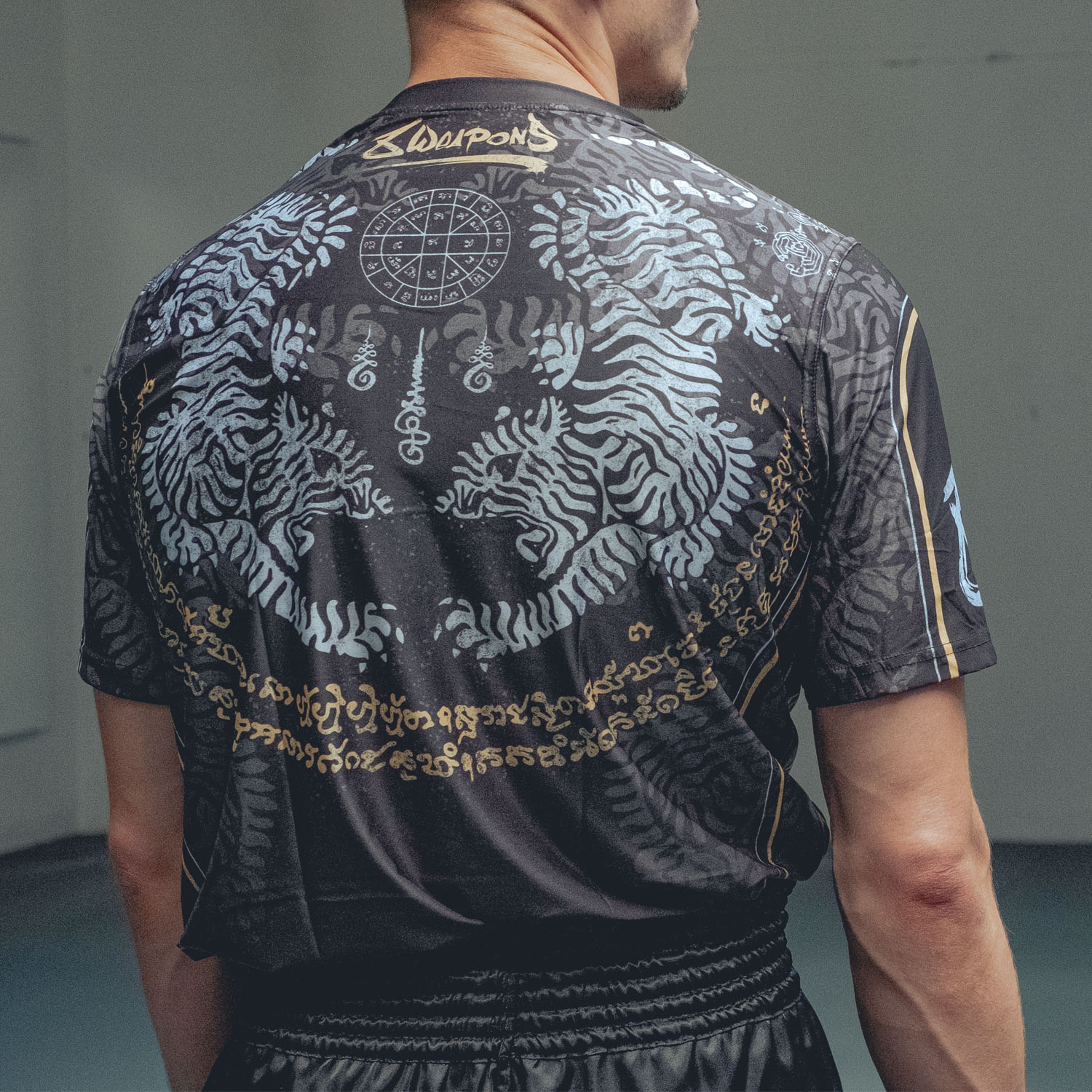 8 WEAPONS Functional T-Shirt, Tiger Yant, black-yellow, M