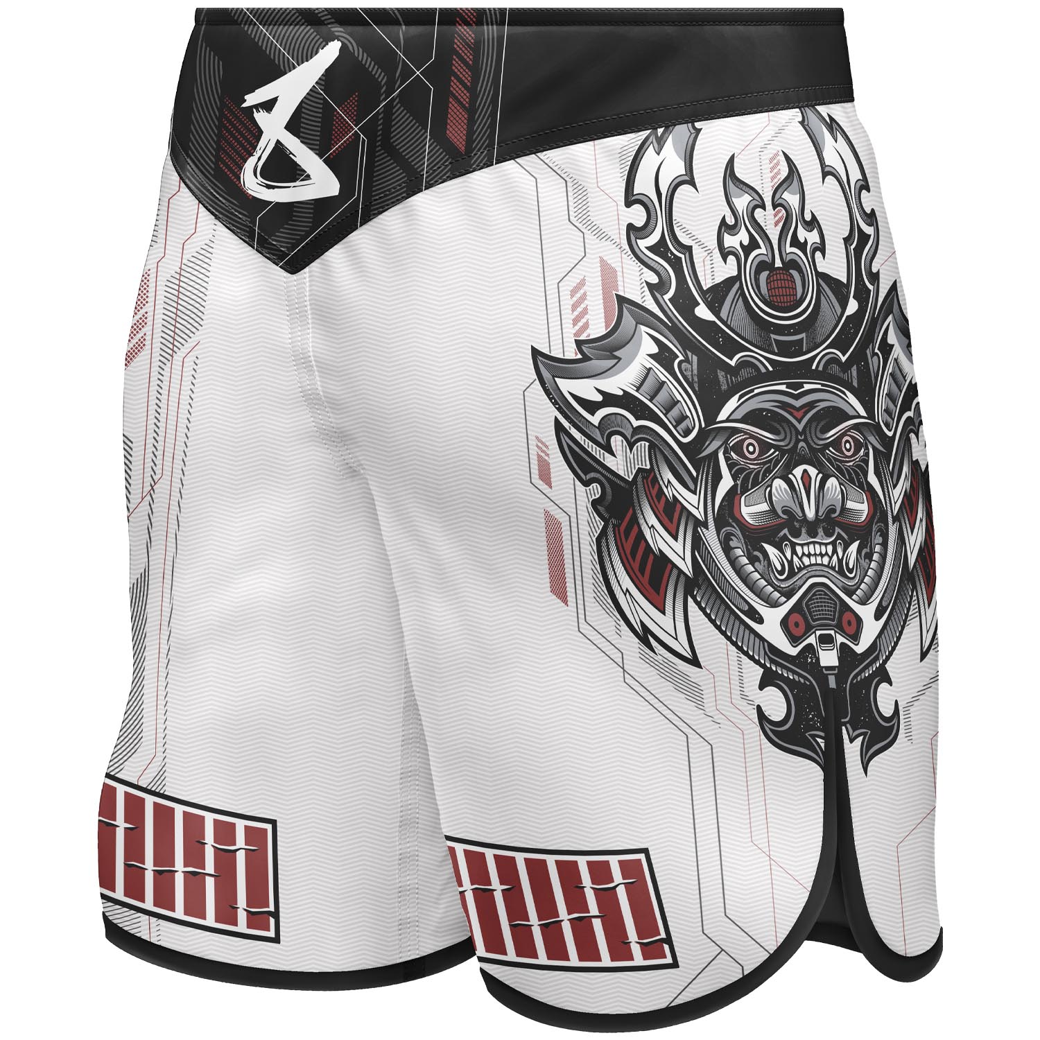 8 WEAPONS Fight Shorts, Samurai 2.0, white-red, XXL