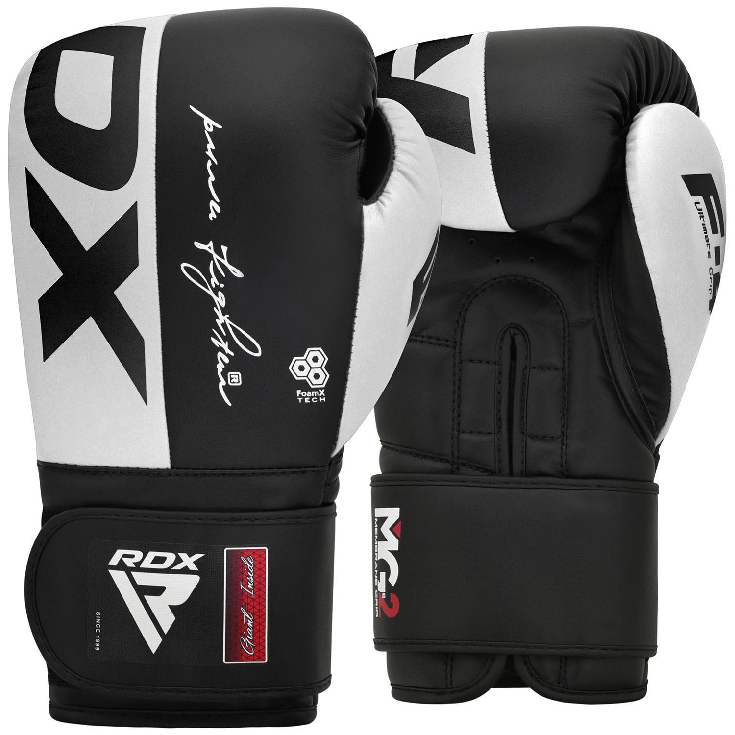 RDX Boxing Gloves, Rex F4, black-white, 12 Oz