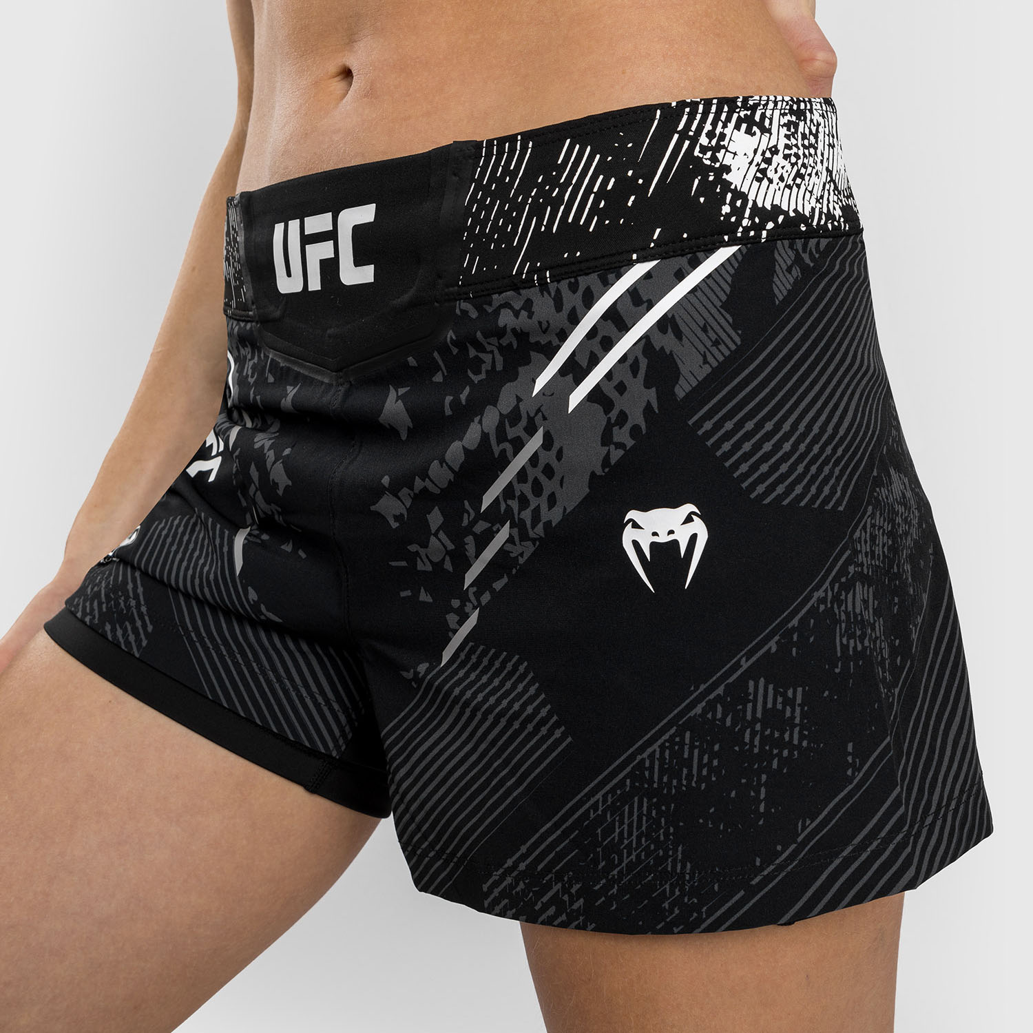 VENUM MMA Fight Shorts, Damen, UFC Fight Night, Adrenaline, schwarz, XS