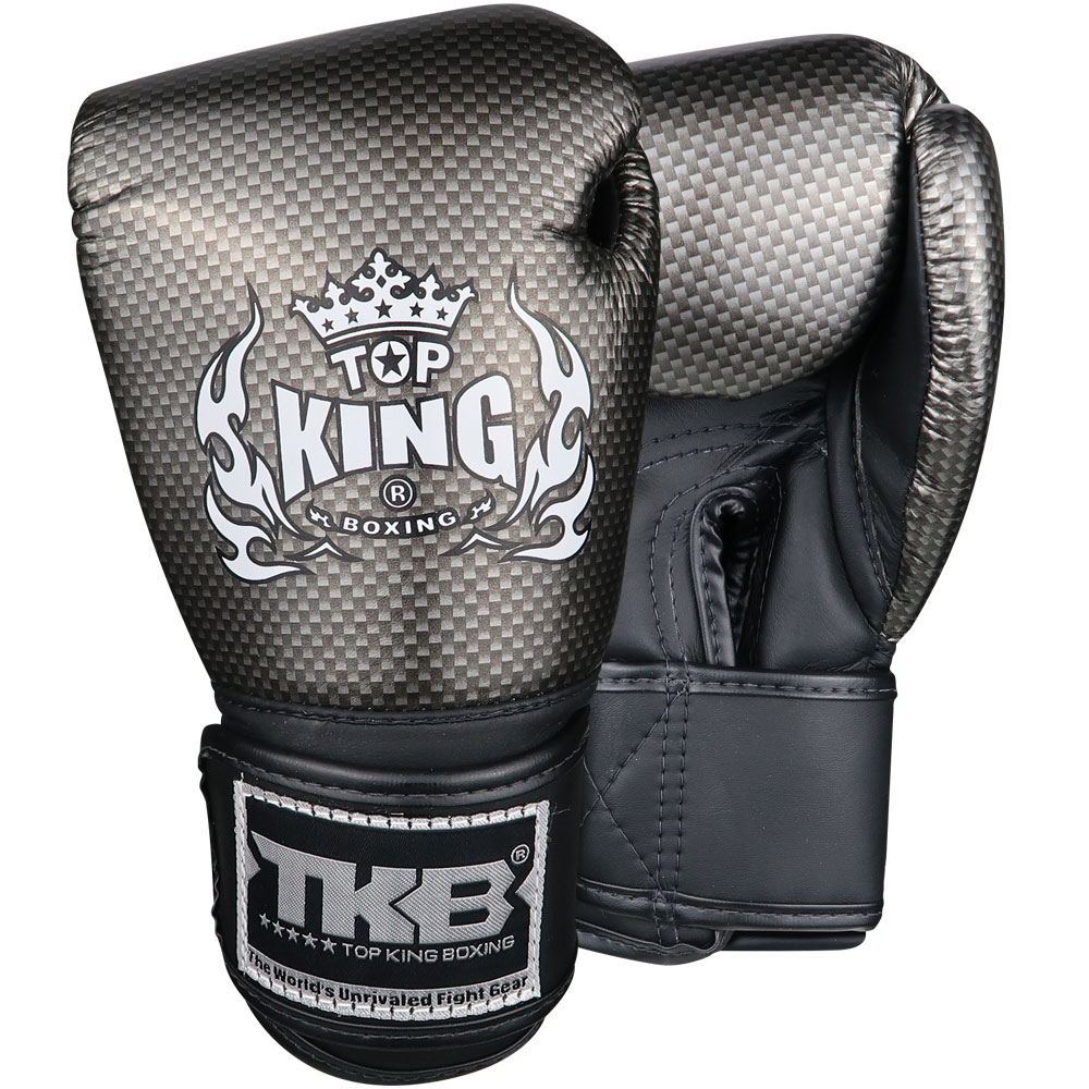 TOP KING BOXING Gloves, Kids, Carbon, black, S