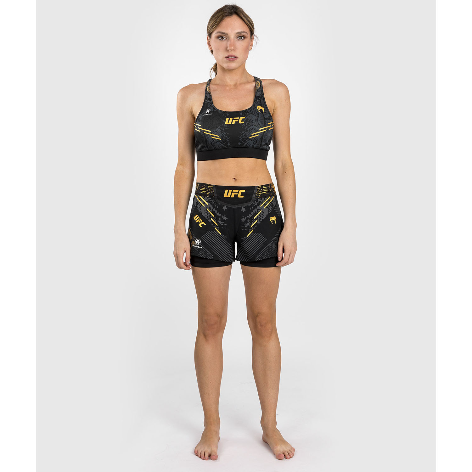 VENUM MMA Fight Shorts, Damen, UFC Fight Night, Adrenaline, schwarz-gold, XS