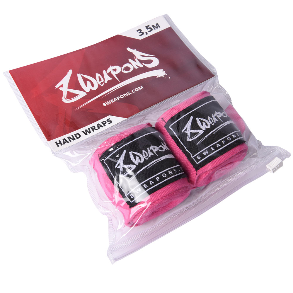 8 WEAPONS Hand Wraps, semi-elastic, 3.5 m, pink