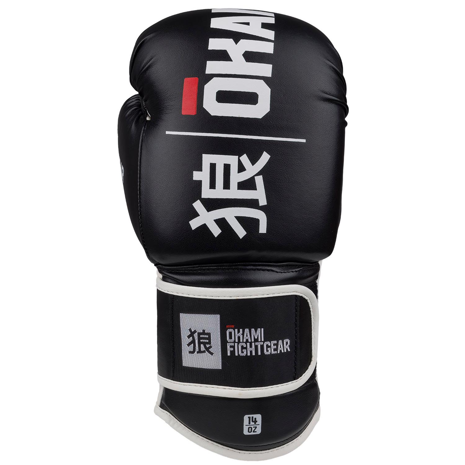 OKAMI Boxing Gloves, Rumble, black-white, 14 Oz