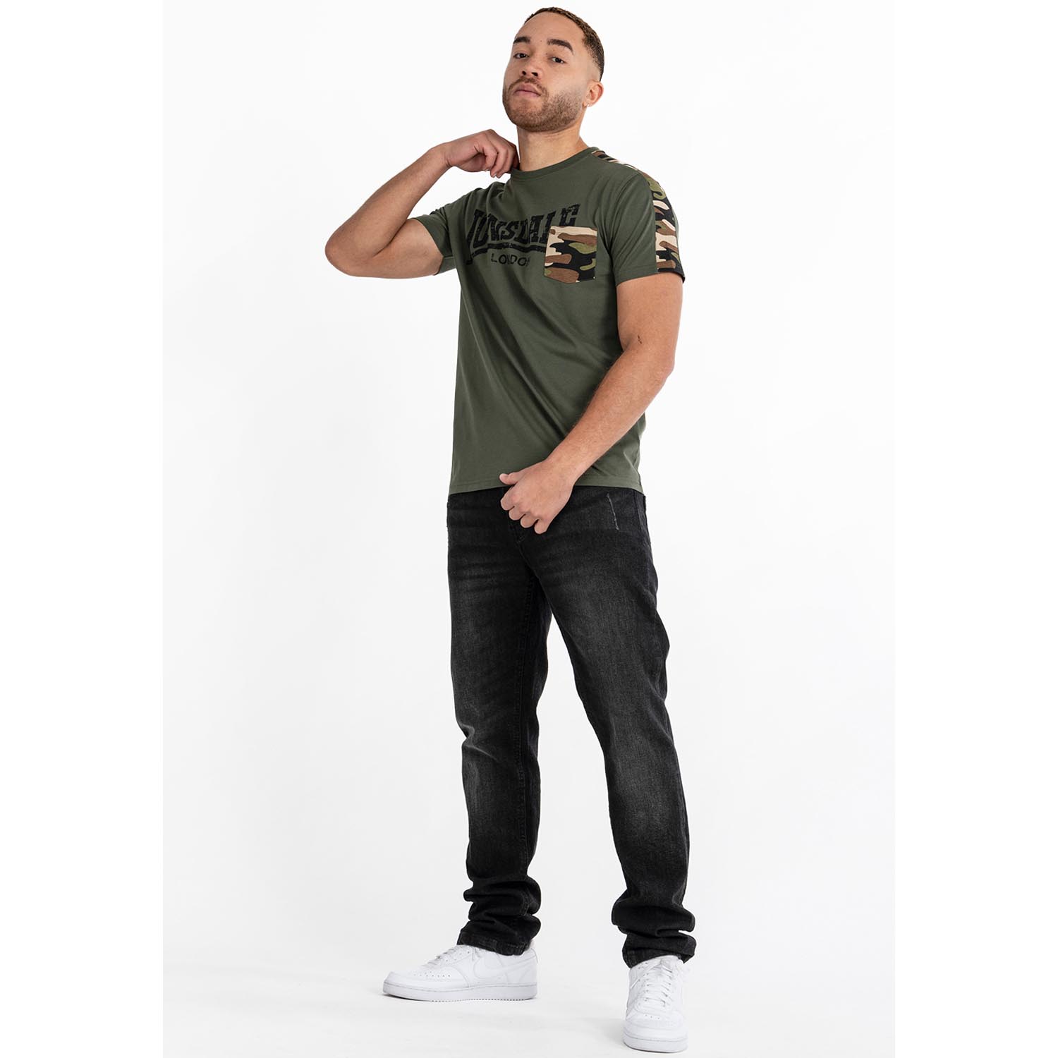 Lonsdale T-Shirt, Huxter, olive, XL