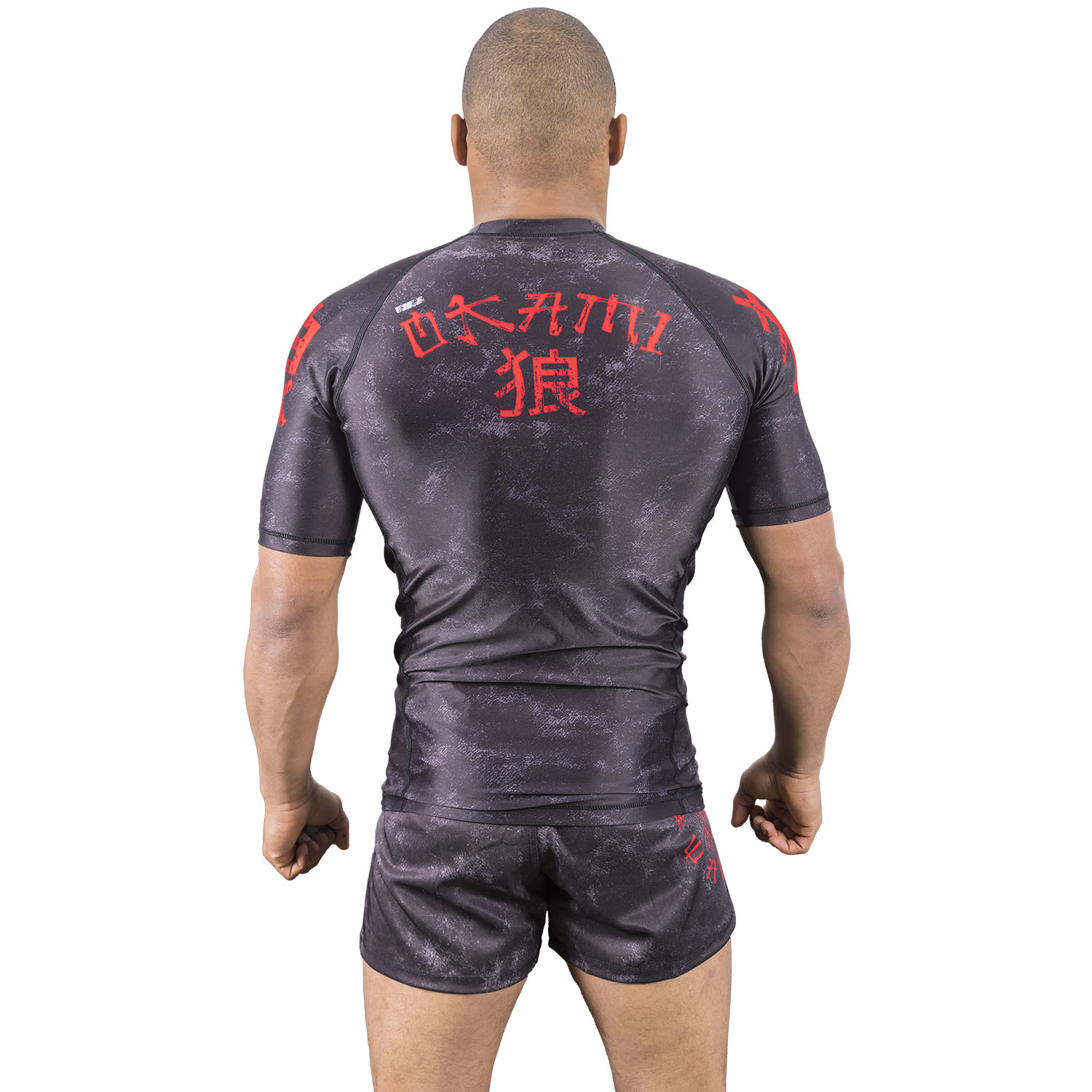 OKAMI Rashguard, S/S, Warrior, schwarz, L