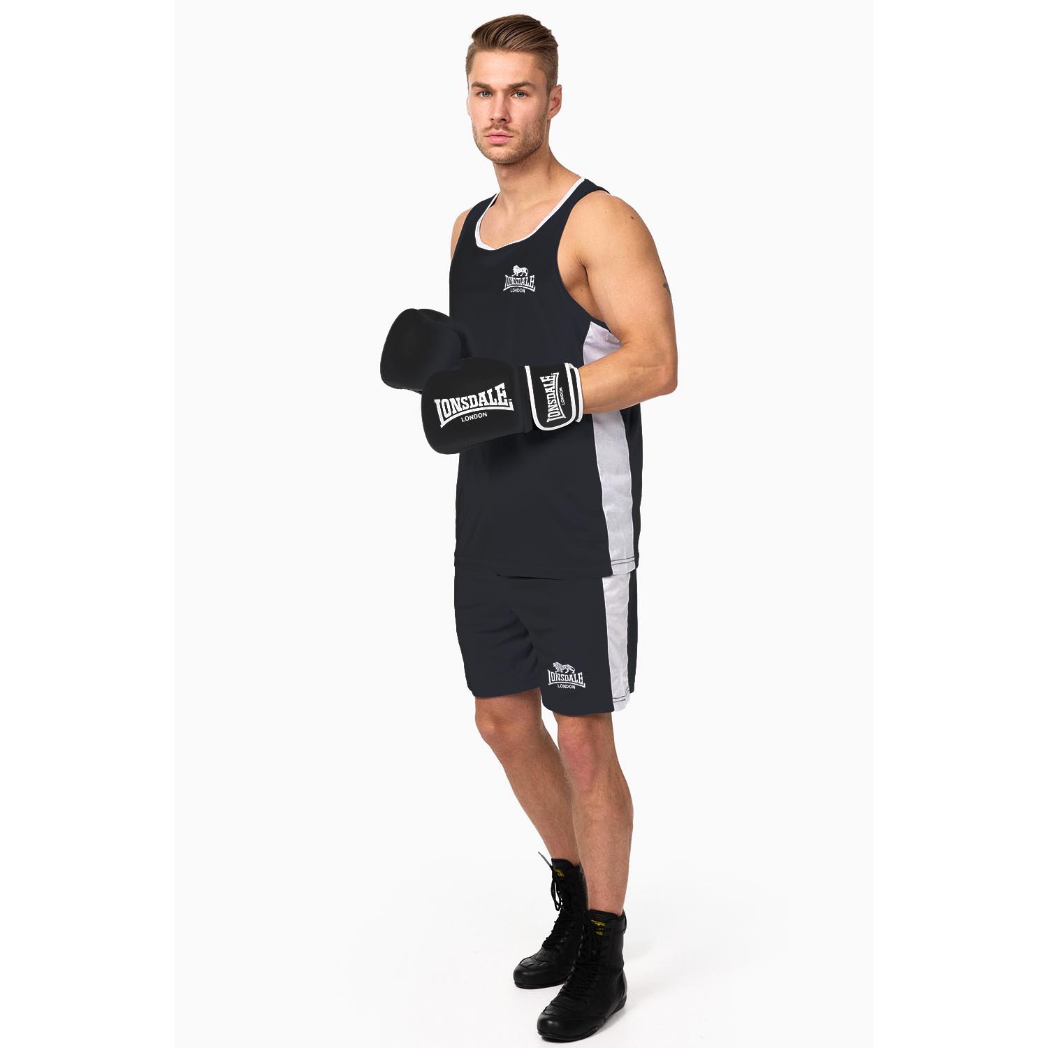 Lonsdale Tank Top, Amateur Singlet, schwarz, XL