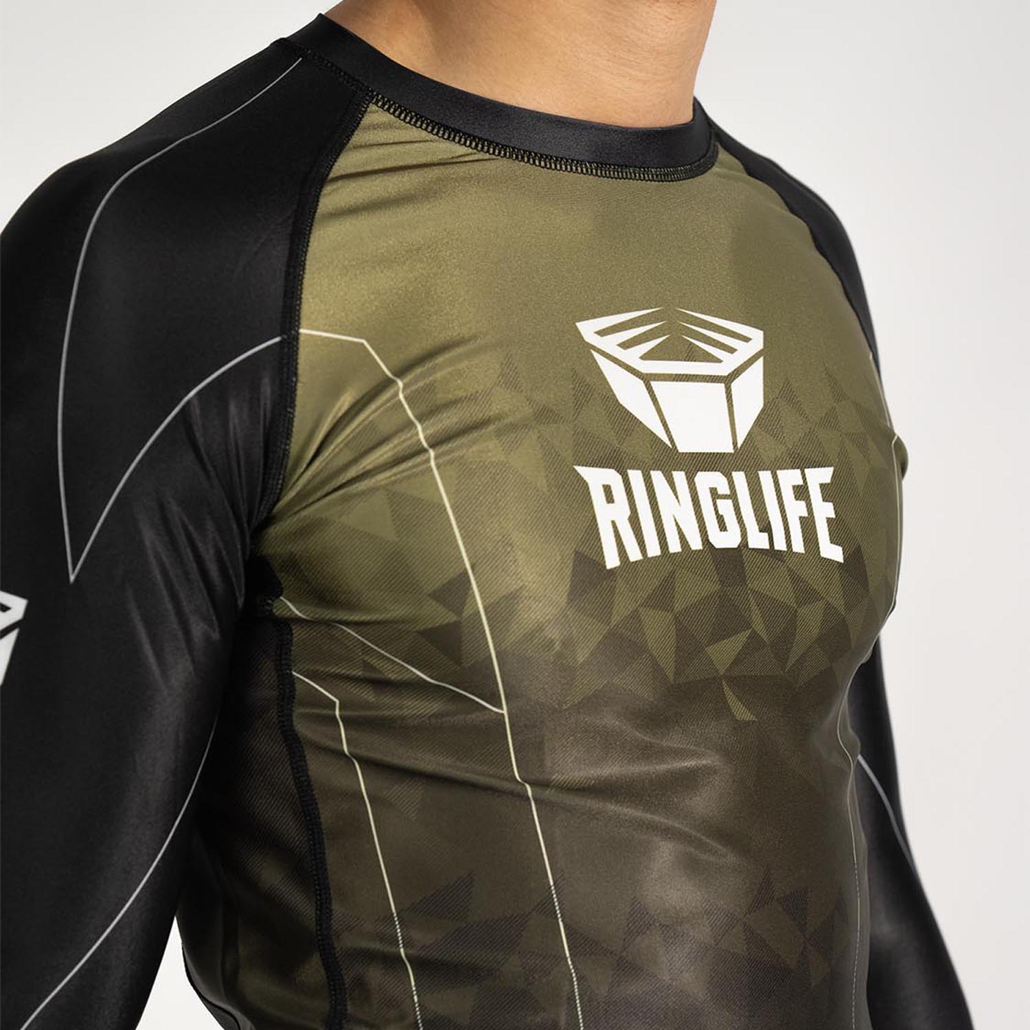 RINGLIFE Rashguard, L/S - Transition schwarz-grün XXL