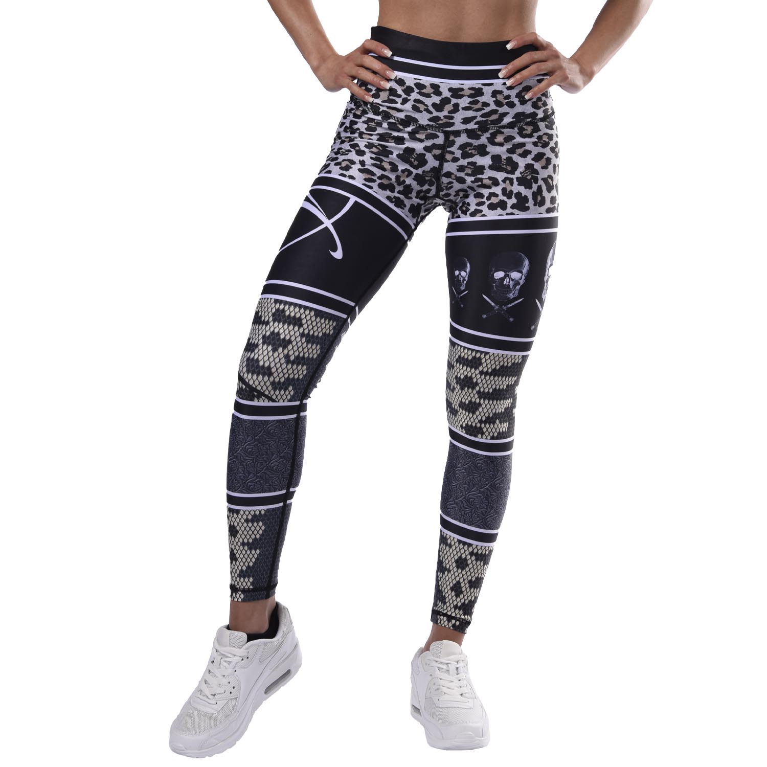Anarchy Apparel Leggings, Stratum, schwarz-beige, XS
