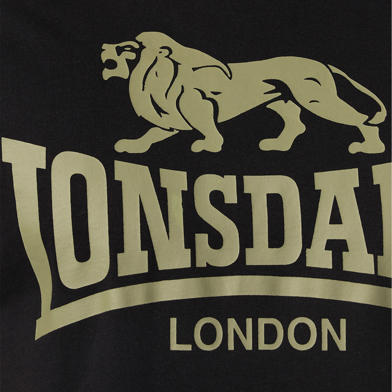 Lonsdale T-Shirt, Logo, black-olive, S