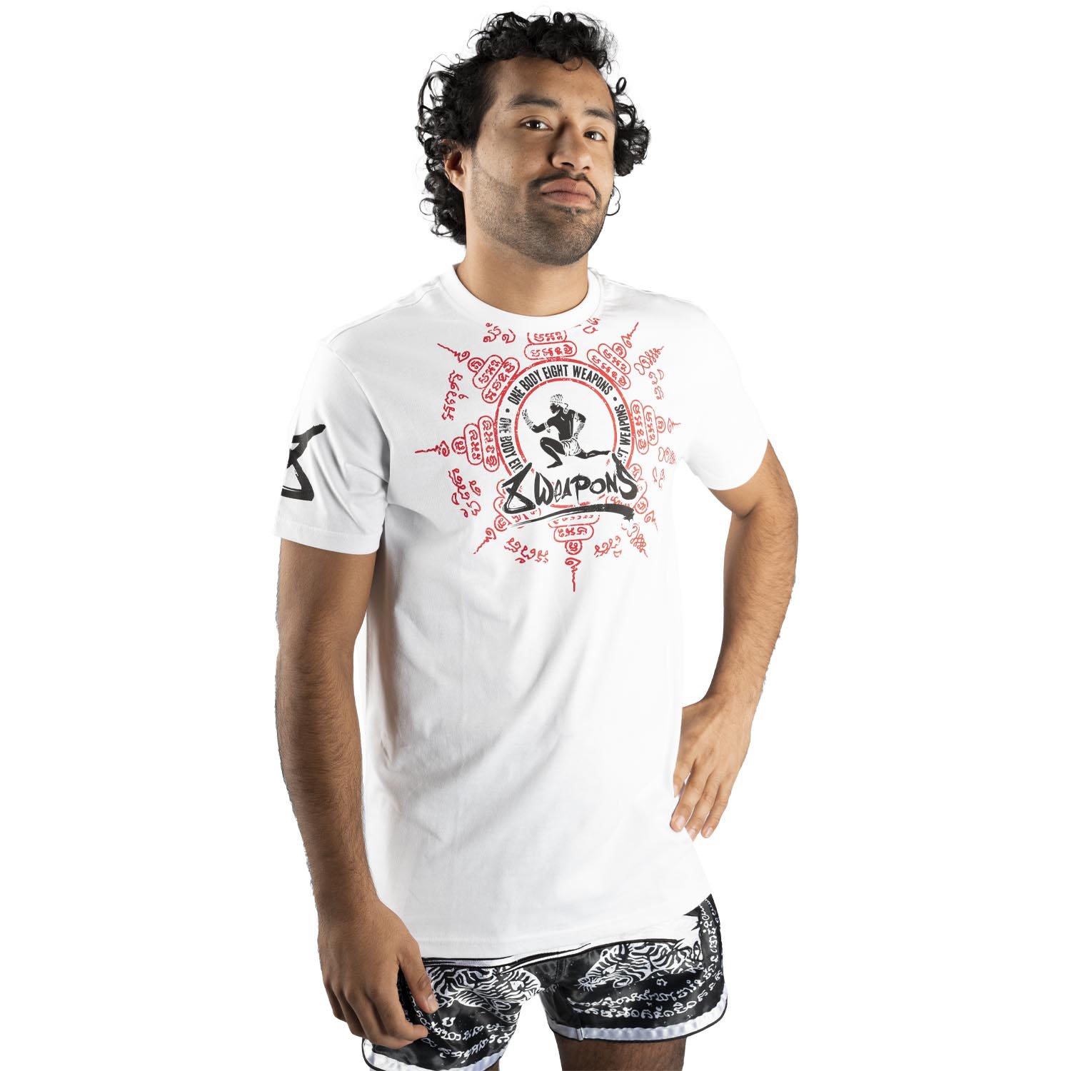 8 WEAPONS Muay Thai T-Shirt, Eight Ways, weiß, L