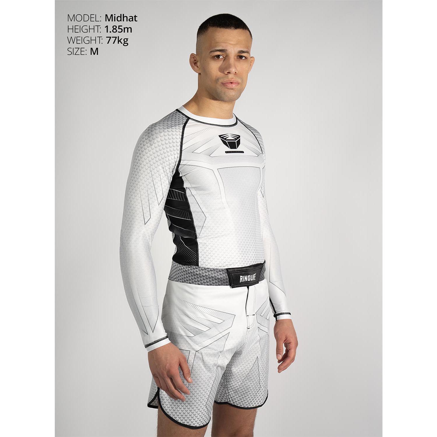 RINGLIFE Rashguard, L/S - Octaring 2.0 weiss-schwarz S