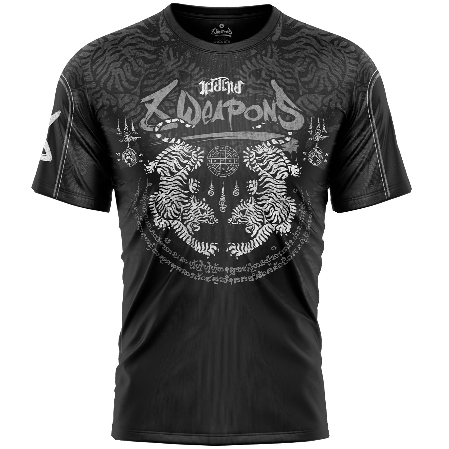 8 WEAPONS Functional T-Shirt, Tiger Yant, schwarz-grau, S