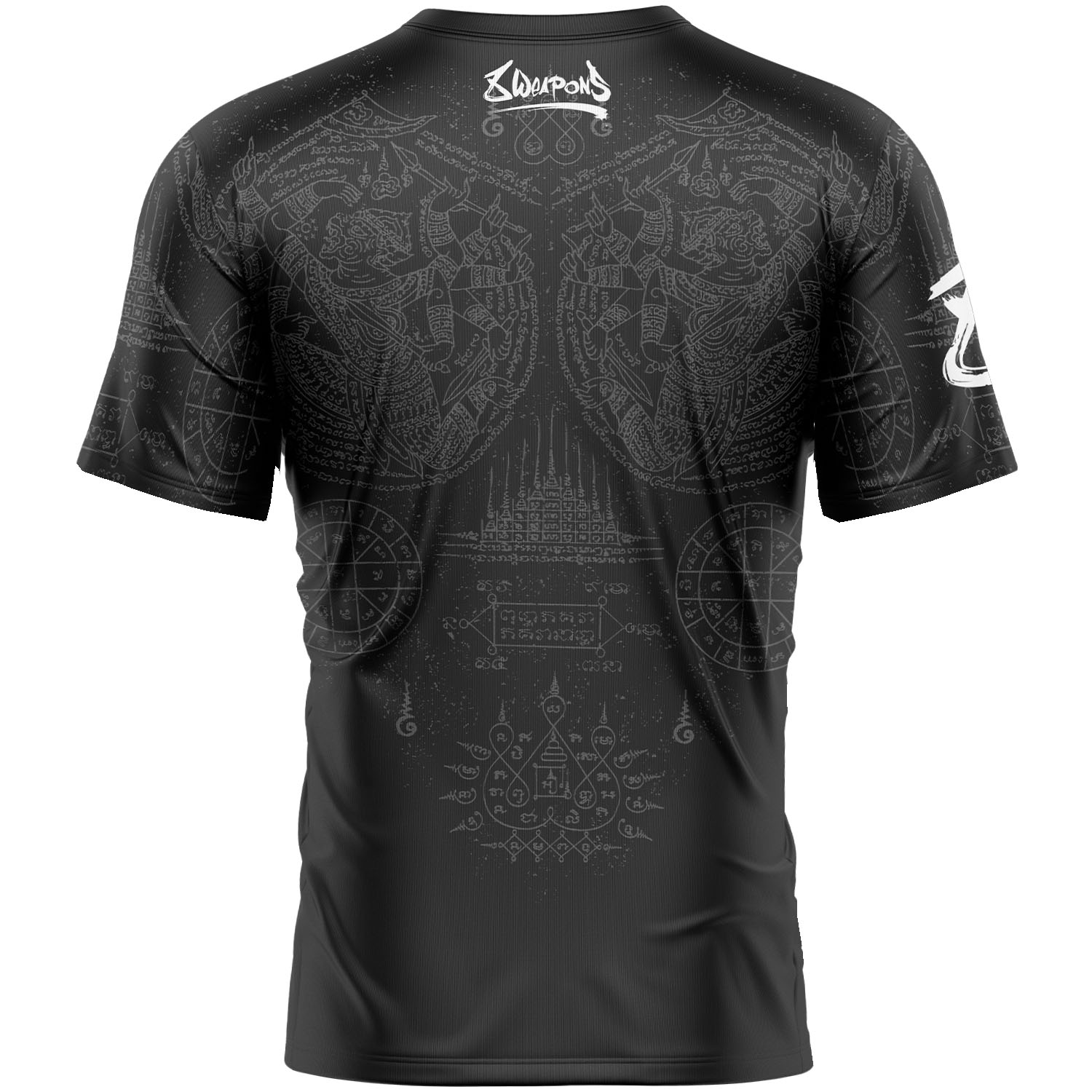 8 WEAPONS Functional T-Shirt, Hanuman Yant, schwarz-grau, M